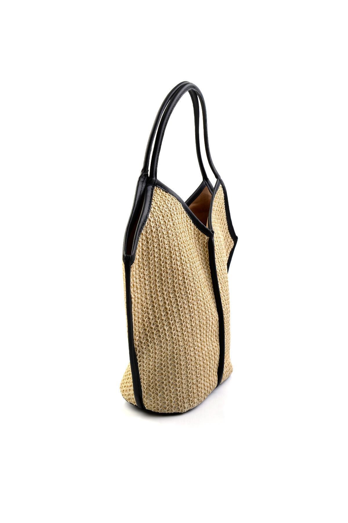 Bej Siyah  Kadın Omuz Çantası C06972090028