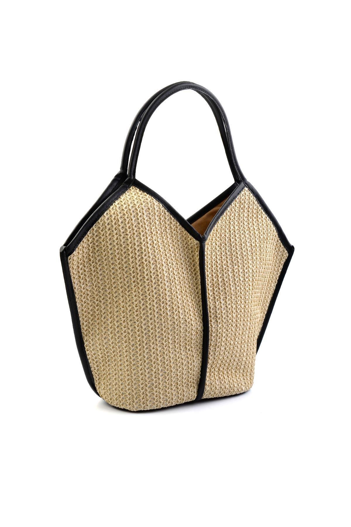 Bej Siyah  Kadın Omuz Çantası C06972090028