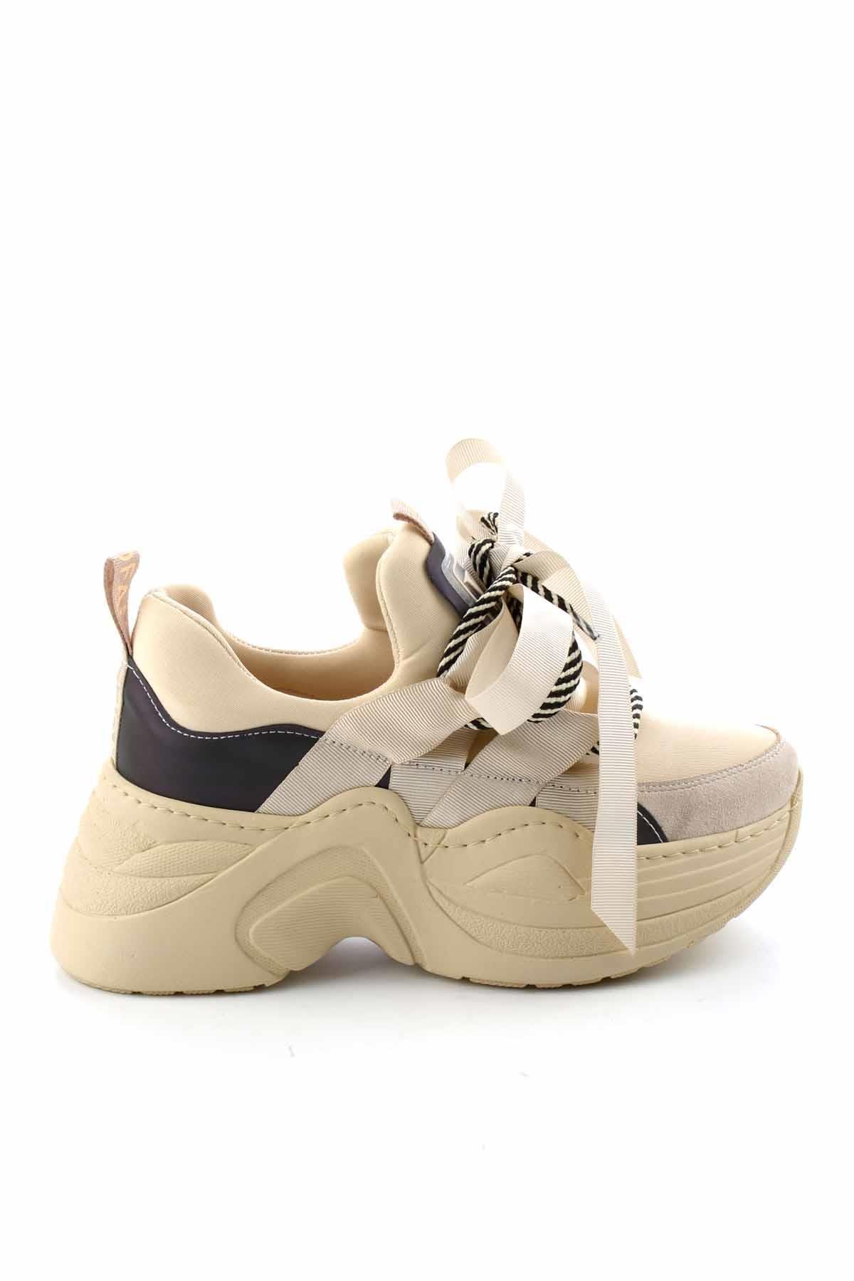 Bej Streç  Kadın Sneaker K01545202817