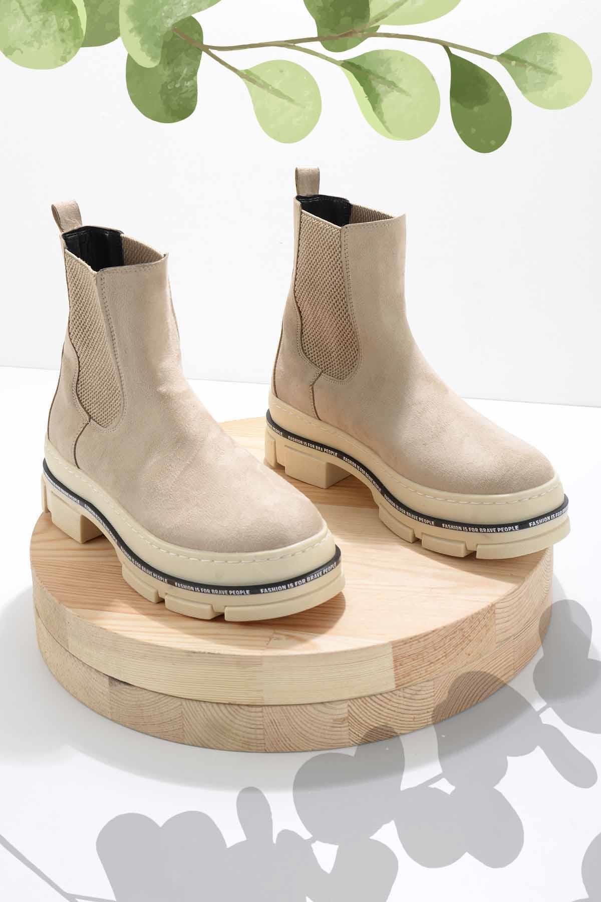 Bej Süet  Kadın Bot & Bootie K02643163602