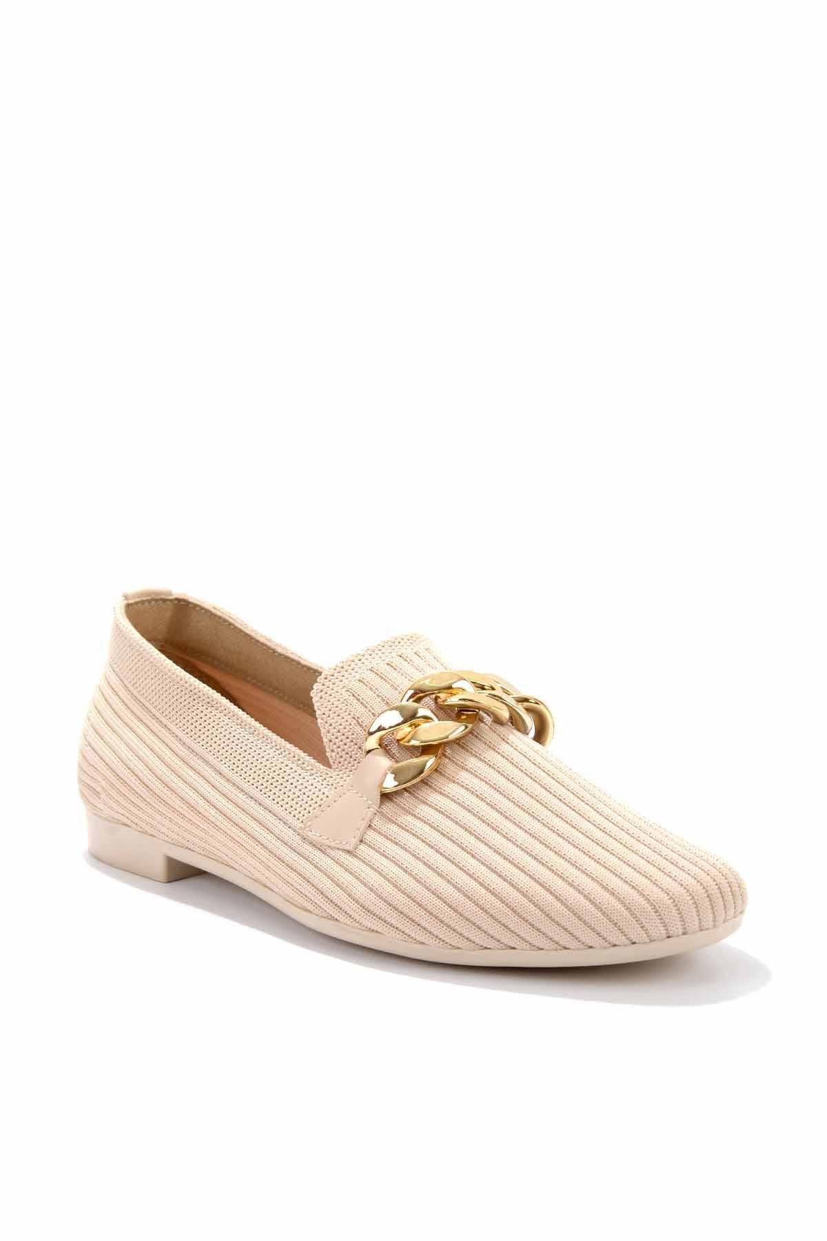 Bej Triko  Kadın Loafer Ayakkabı K01320301882