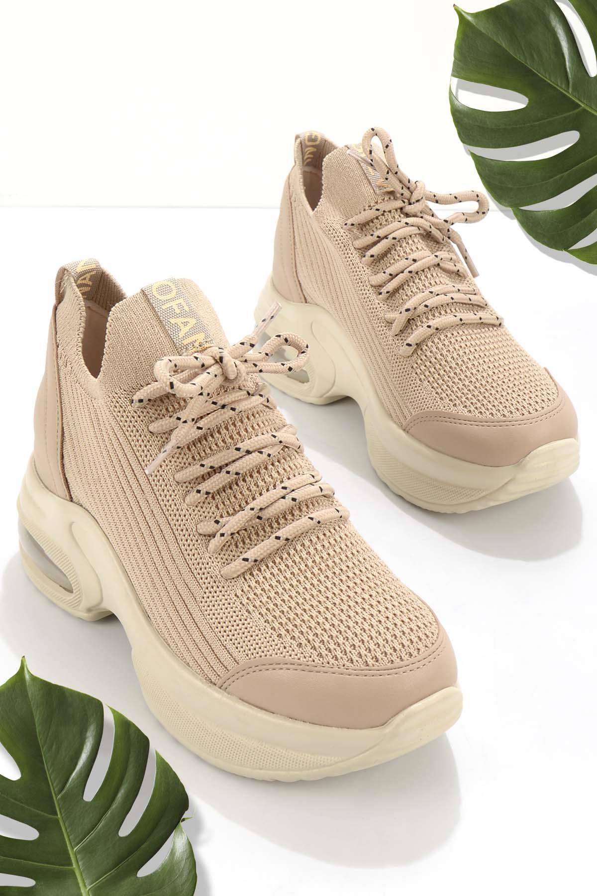 Bej Triko  Kadın Sneaker K01932430782