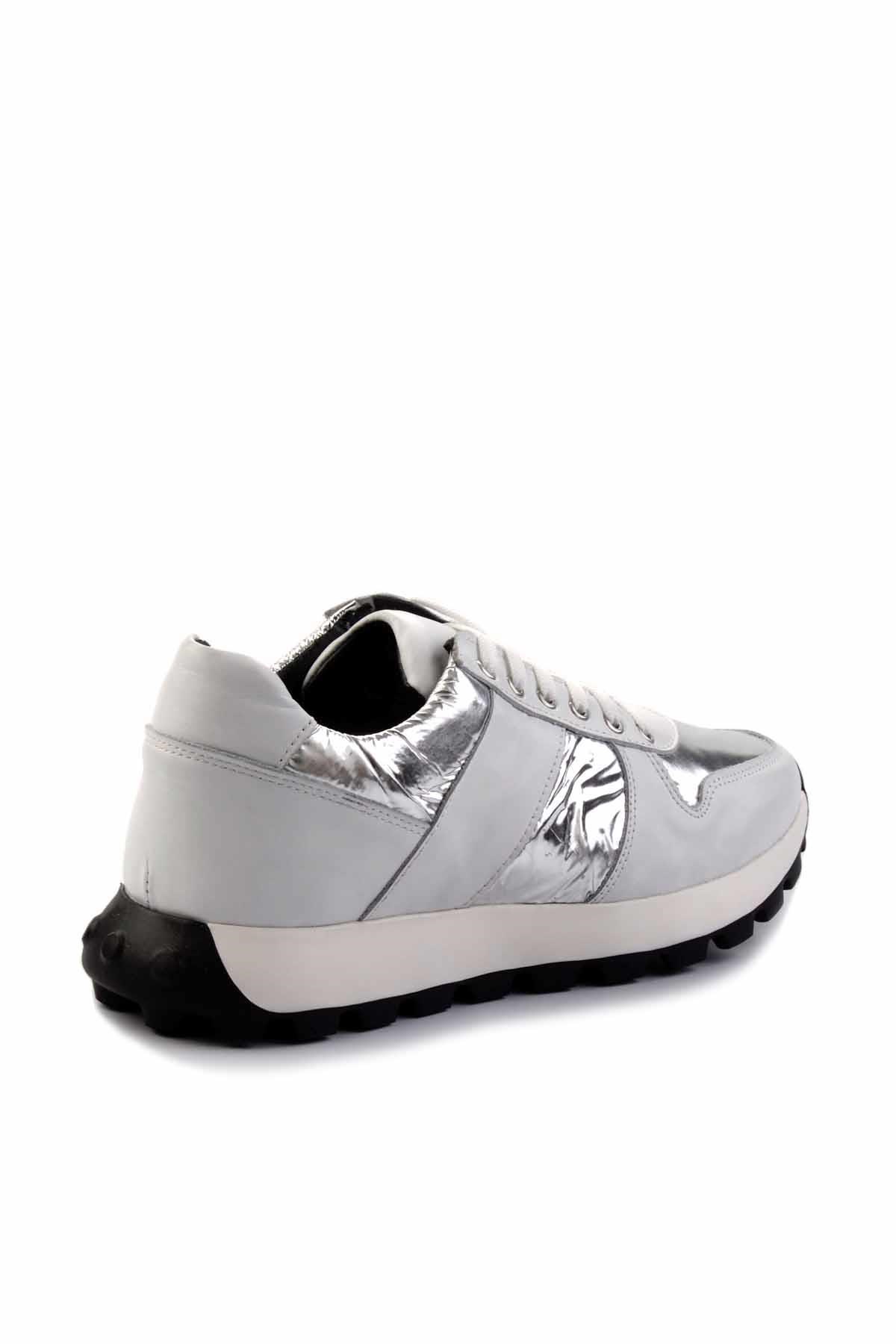 Beyaz Beyaz Hakiki Deri Erkek Sneaker E01401086603