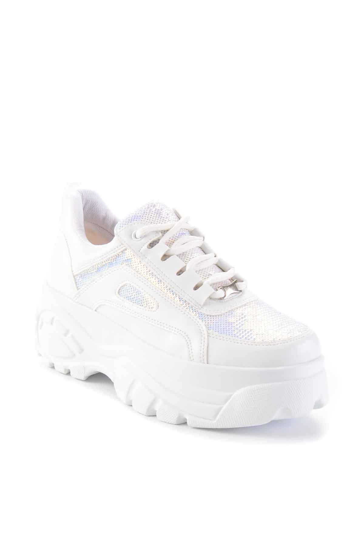 Beyaz Çok Renkli  Kadın Sneaker H0674910209