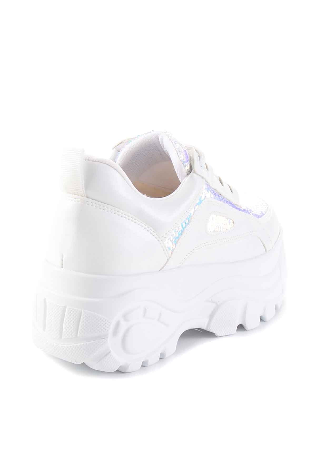 Beyaz Çok Renkli  Kadın Sneaker H0674910209