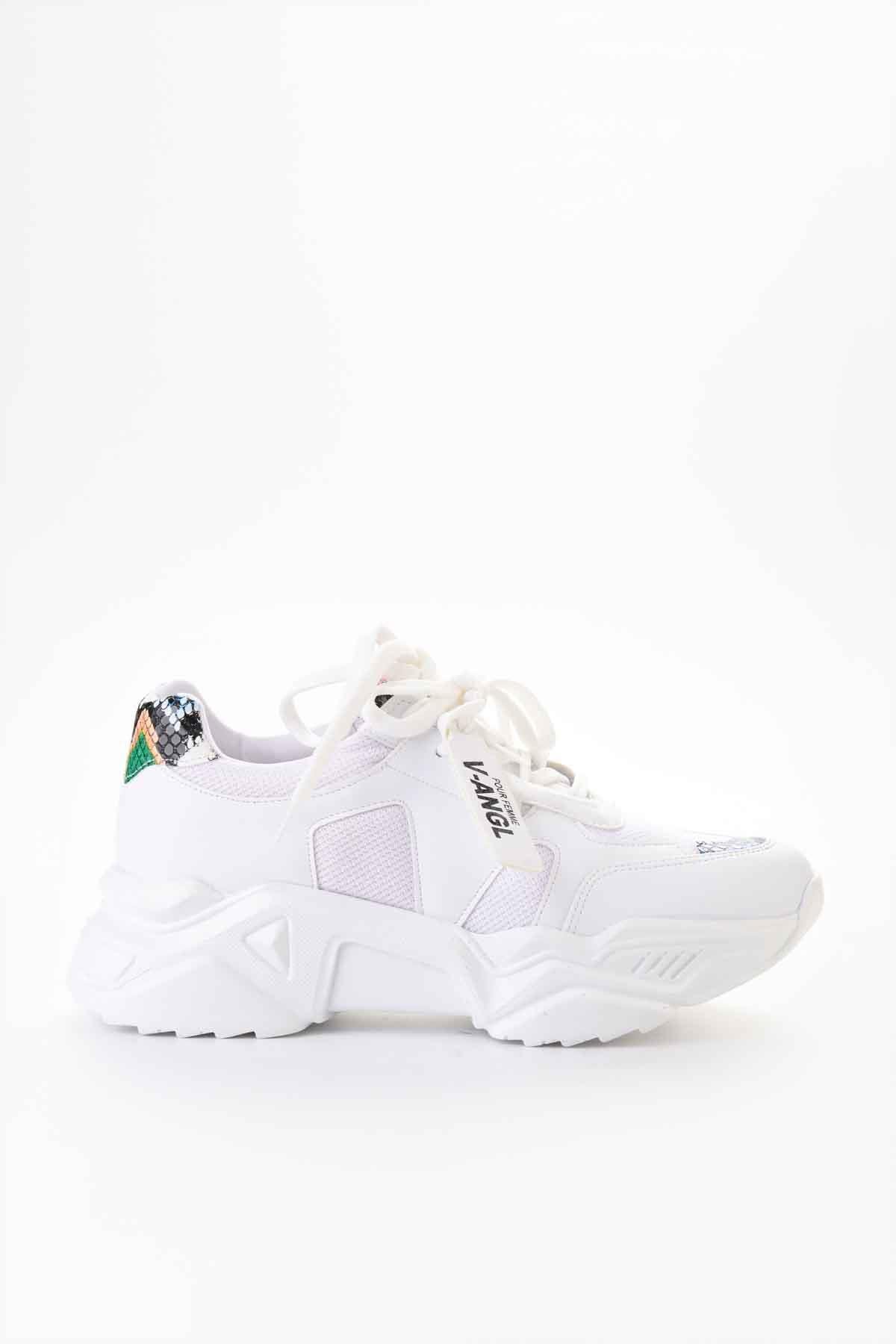 Beyaz Çok Renkli  Kadın Sneaker K01512438309