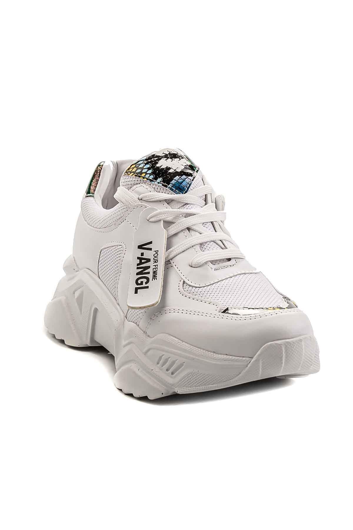 Beyaz Çok Renkli  Kadın Sneaker K01512438309