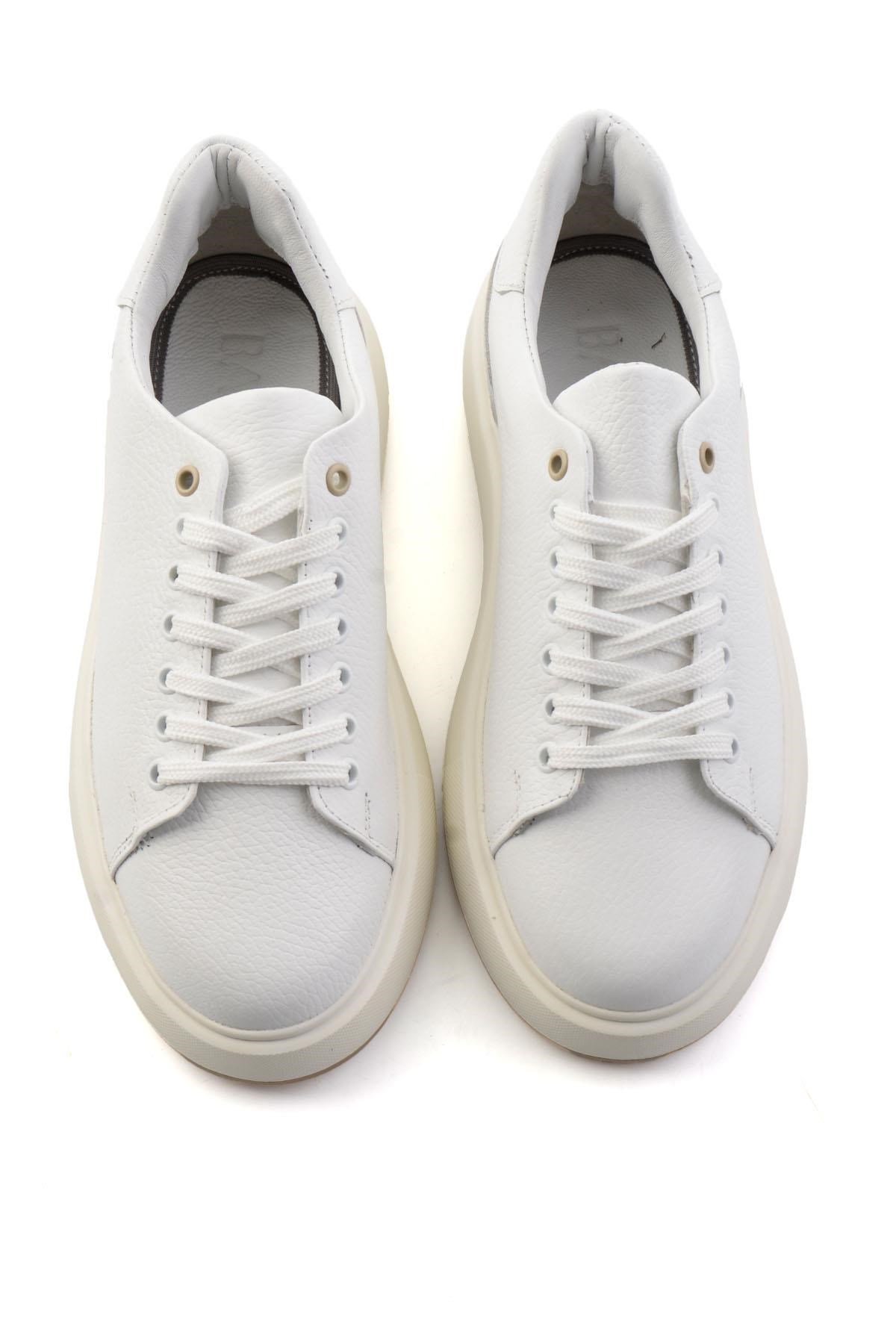 Beyaz Floter Hakiki Deri Erkek Sneaker E01401120740