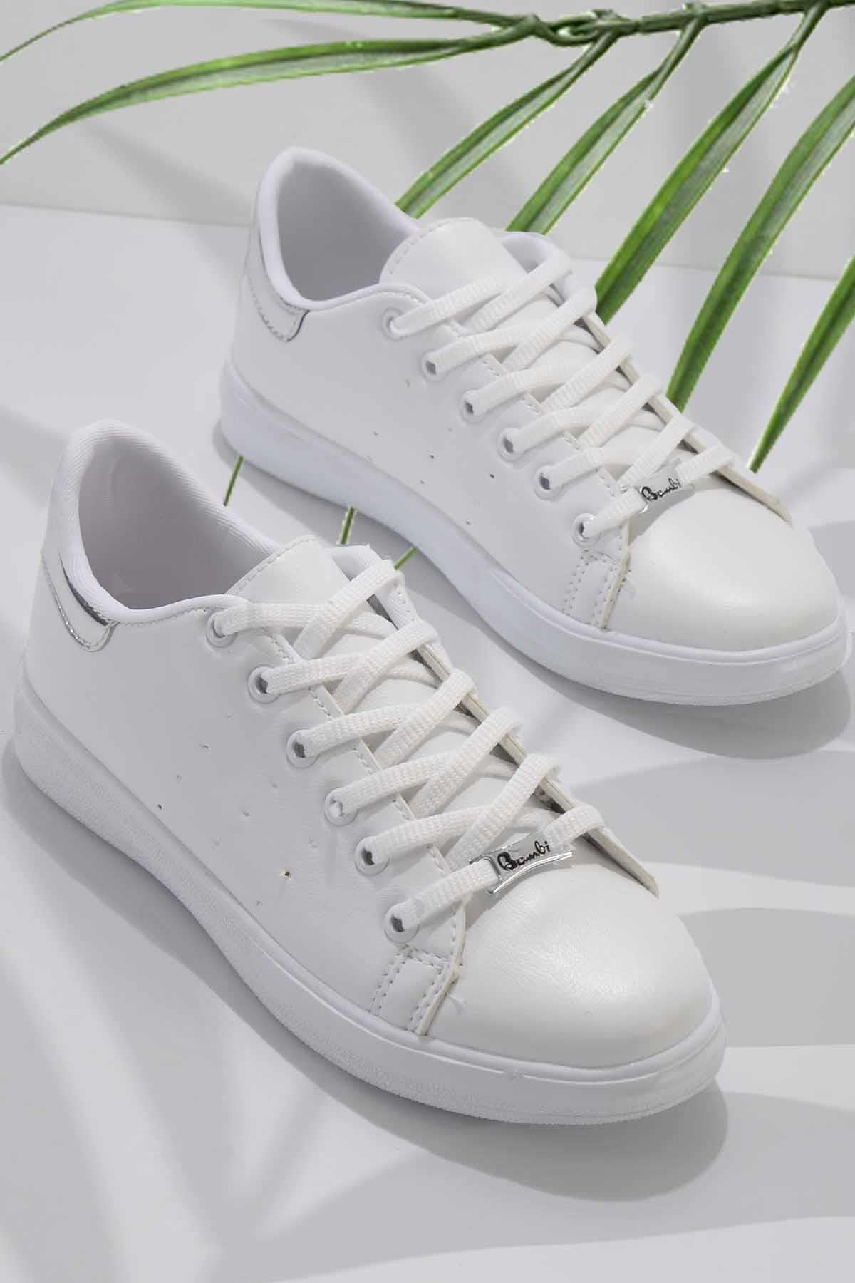 Beyaz Gümüş  Kadın Sneaker K01664175409