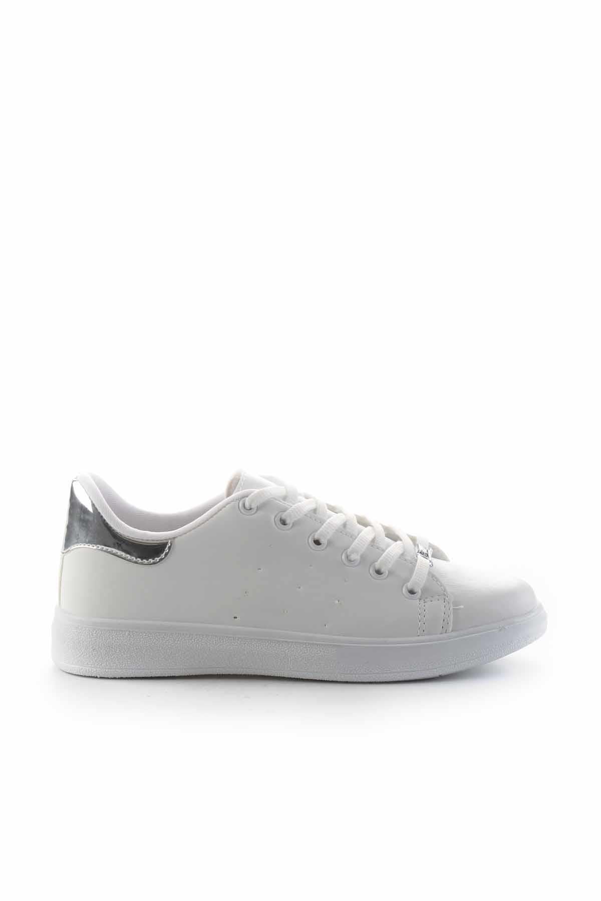 Beyaz Gümüş  Kadın Sneaker K01664175409