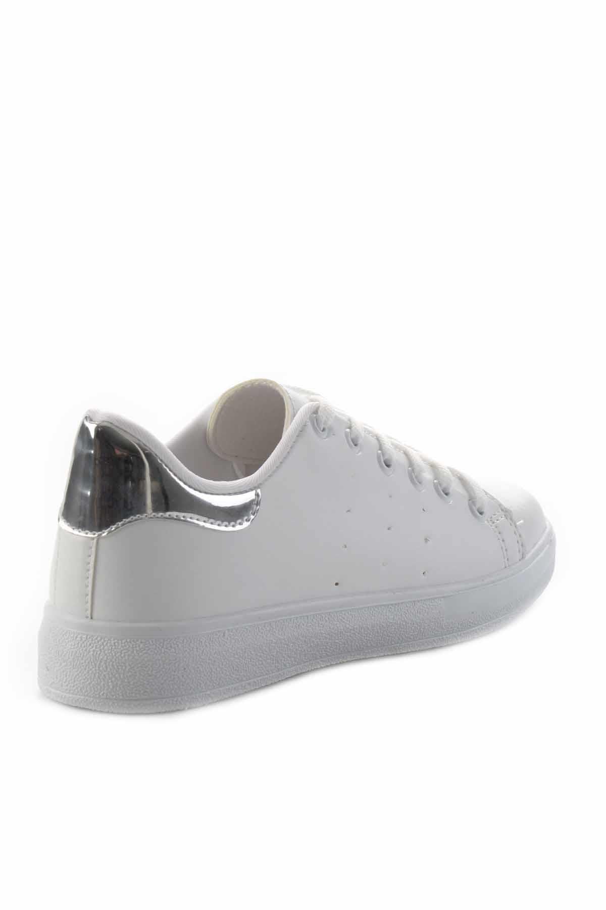 Beyaz Gümüş  Kadın Sneaker K01664175409