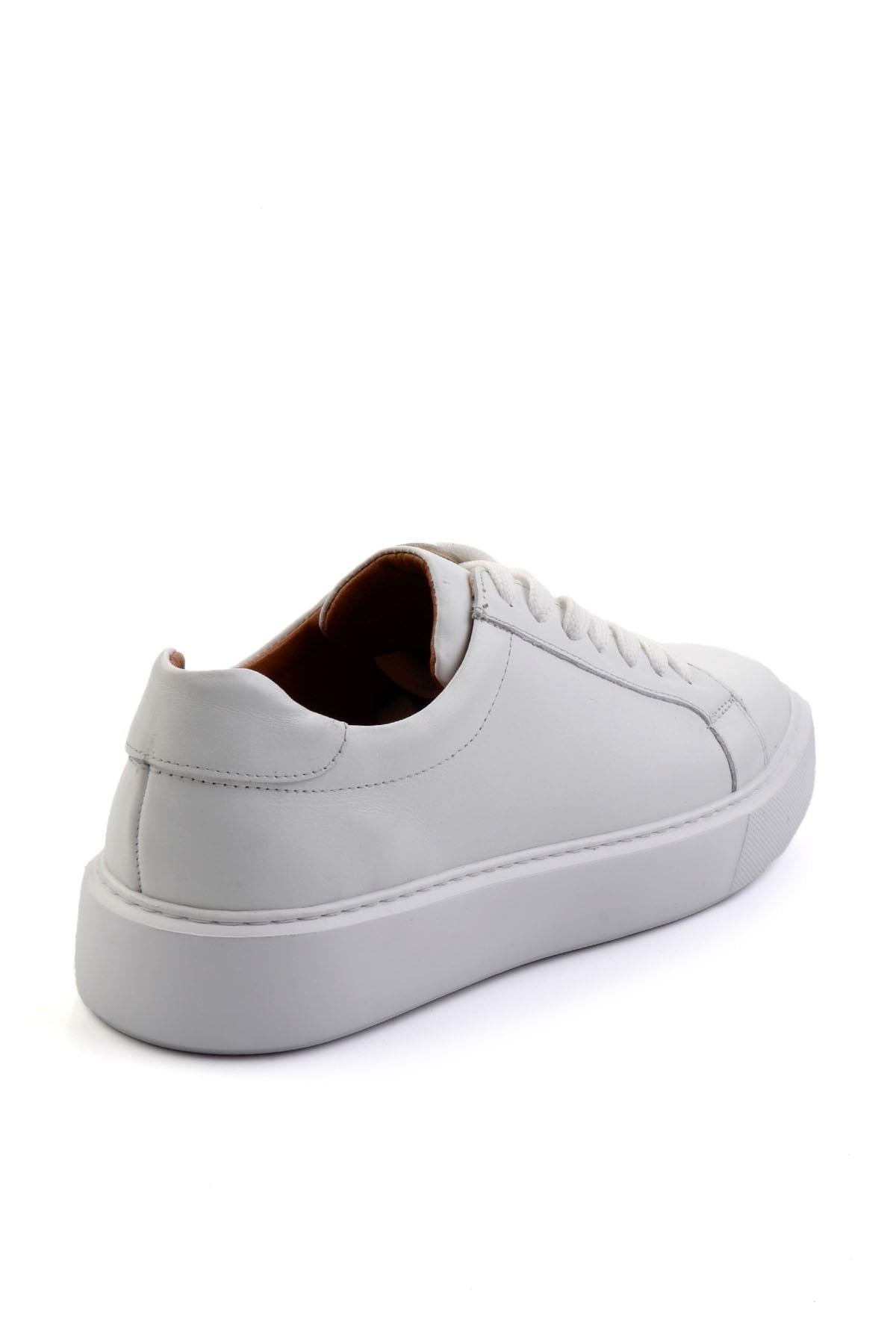 Beyaz Hakiki Deri Erkek Sneaker E01079971043