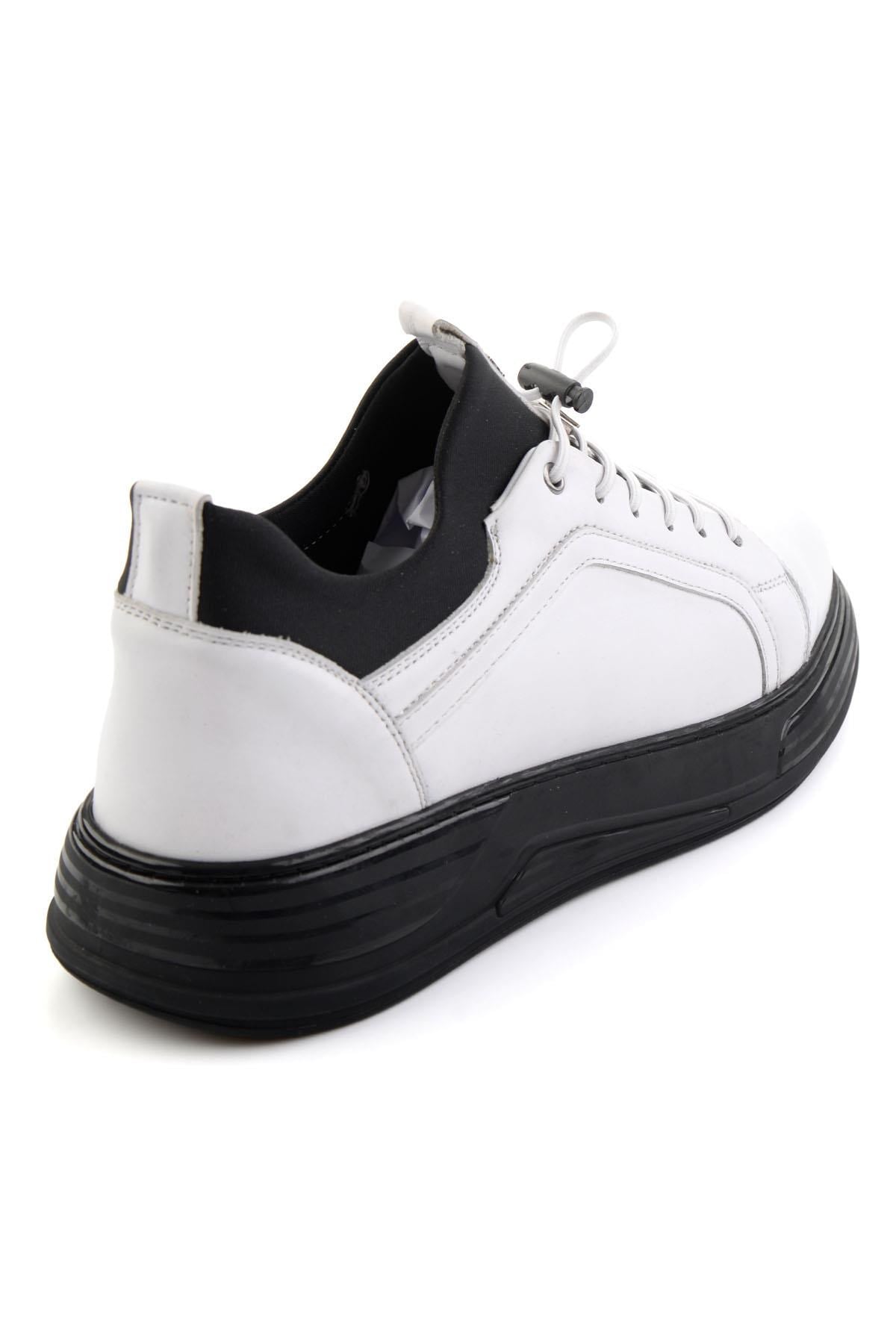 Beyaz Hakiki Deri Erkek Sneaker E01080217043