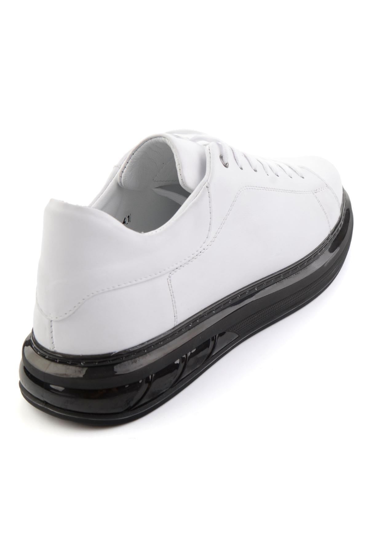 Beyaz Hakiki Deri Erkek Sneaker E01080902143
