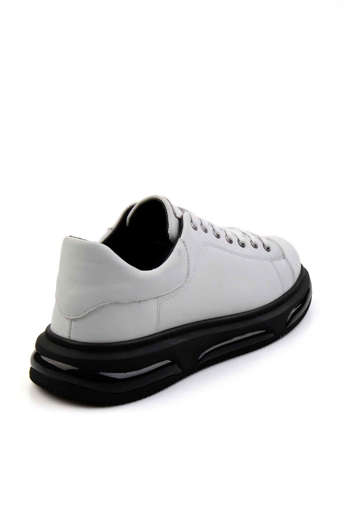 Beyaz Hakiki Deri Erkek Sneaker E01080120903