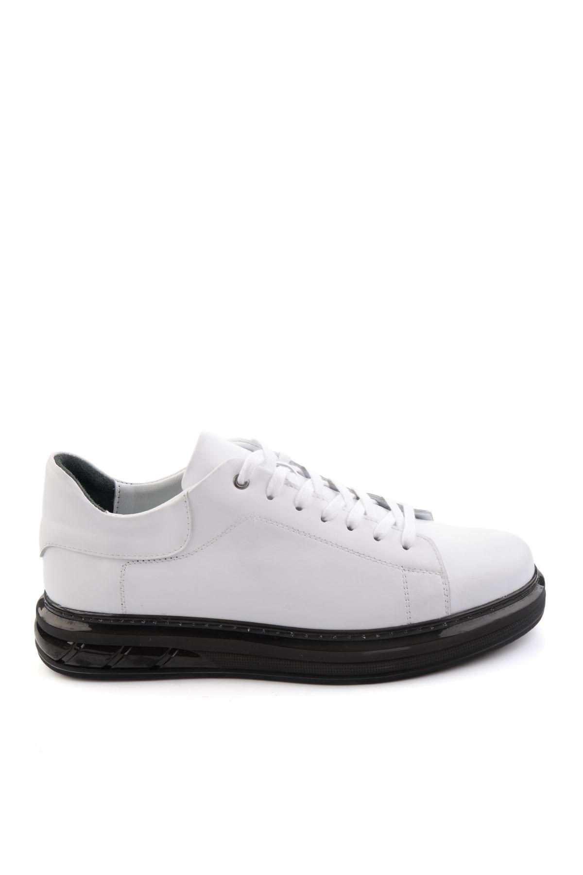 Beyaz Hakiki Deri Erkek Sneaker E01080902143