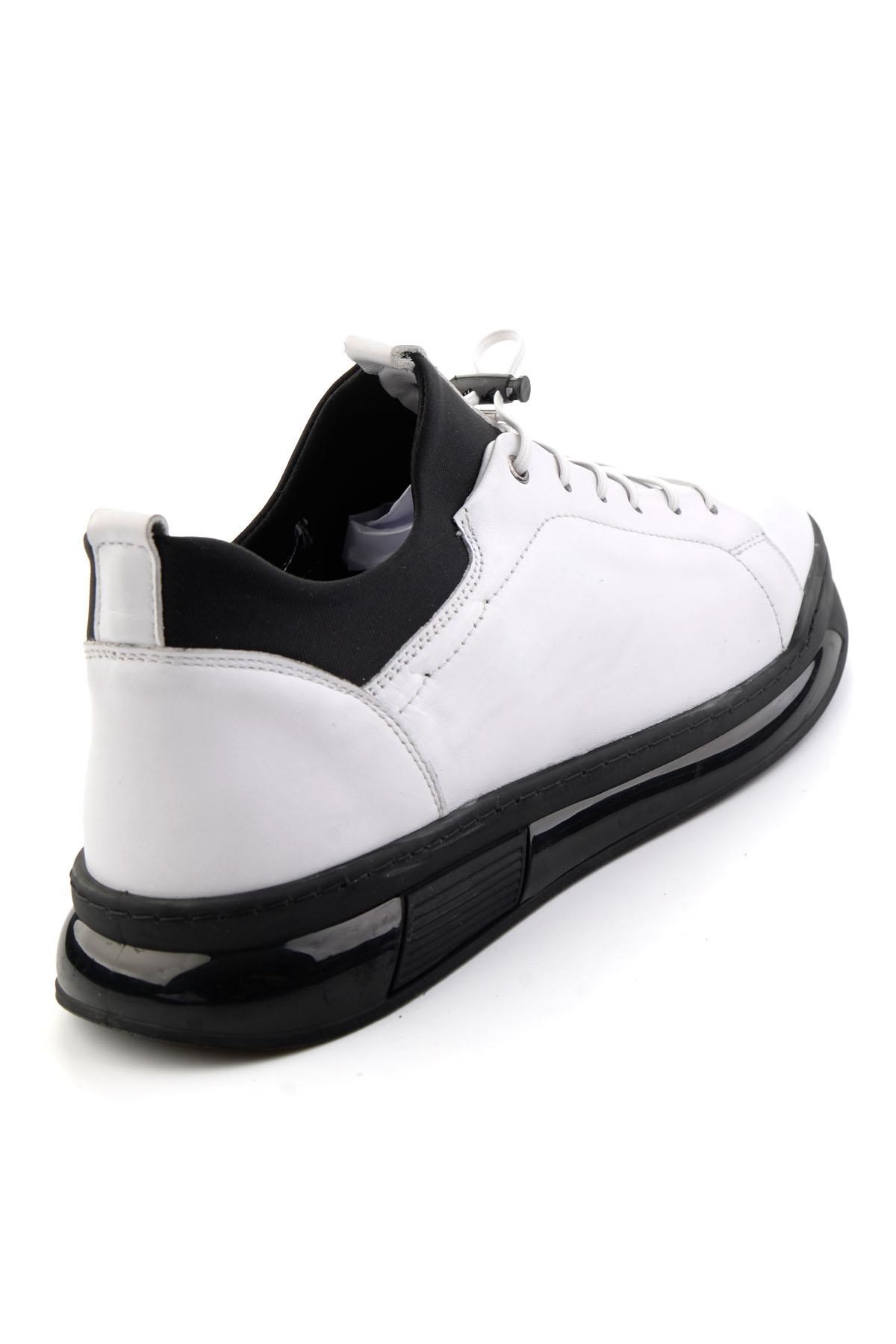 Beyaz Hakiki Deri Erkek Sneaker E01080228543
