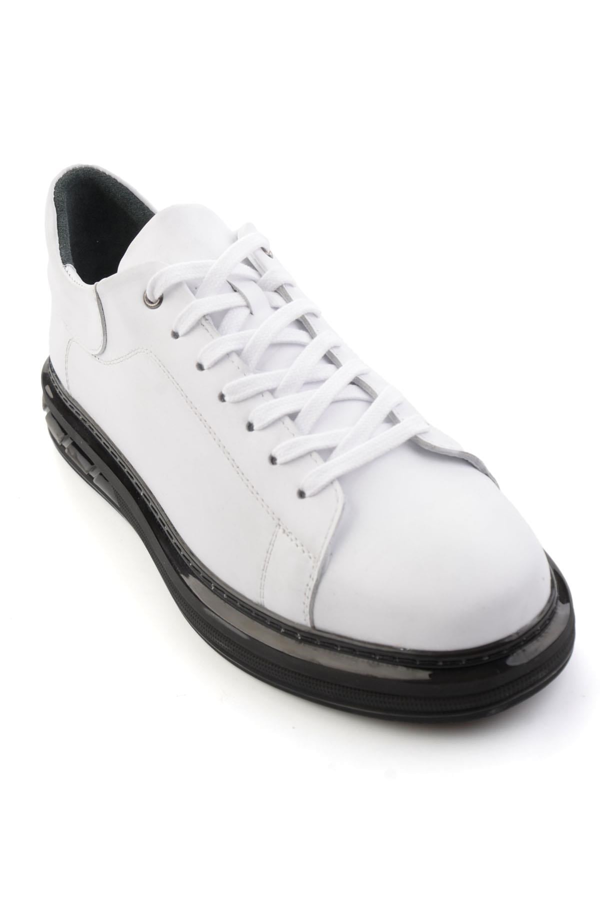 Beyaz Hakiki Deri Erkek Sneaker E01080902143