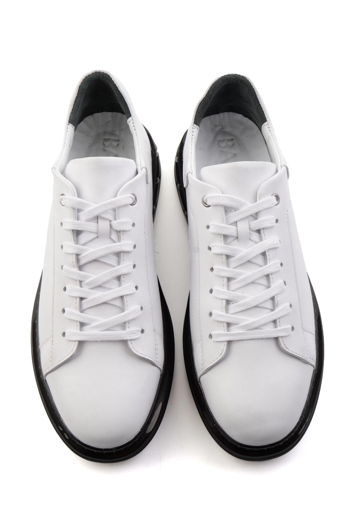 Beyaz Hakiki Deri Erkek Sneaker E01080902143