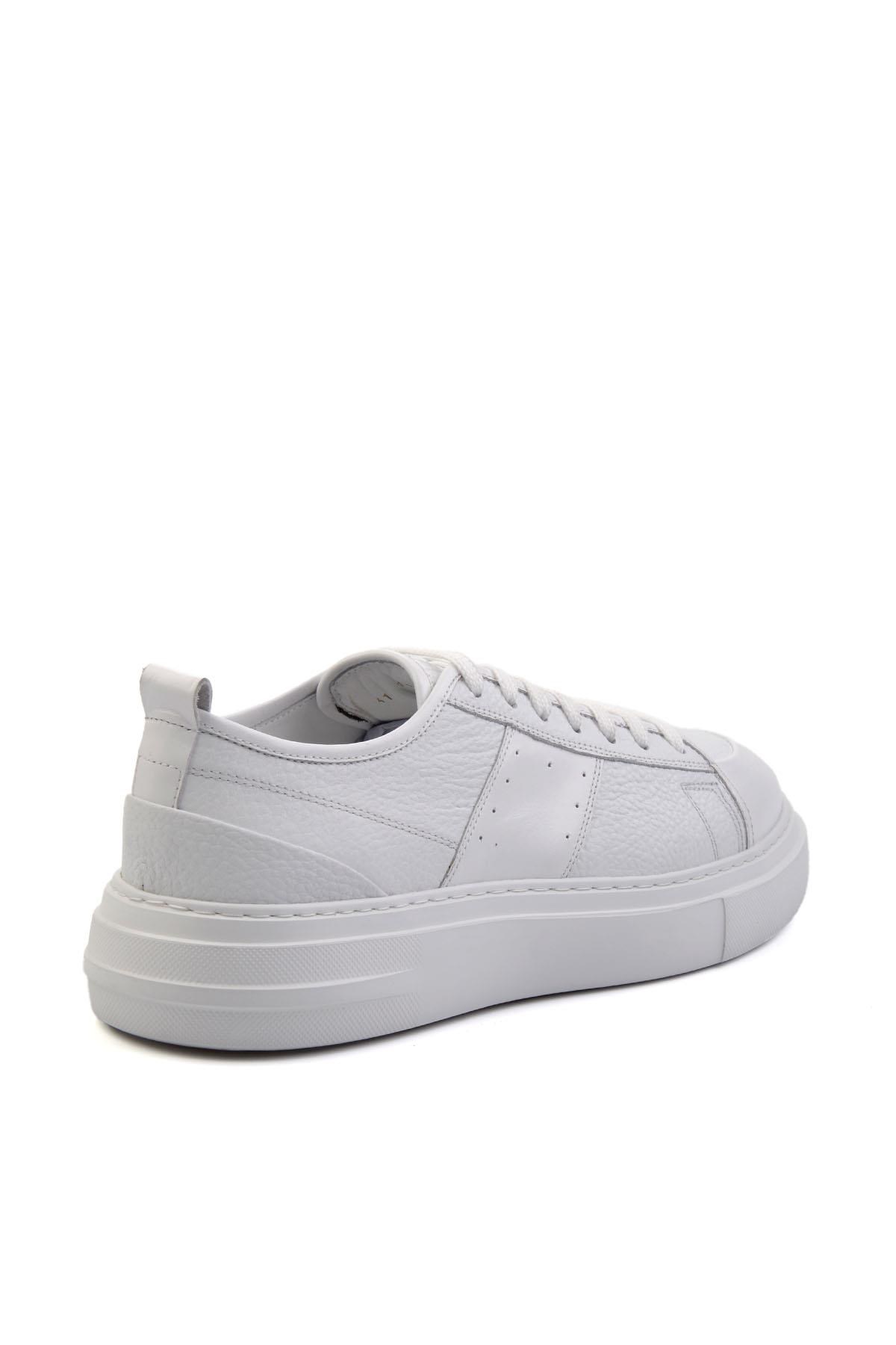 Beyaz Hakiki Deri Erkek Sneaker E01083018003