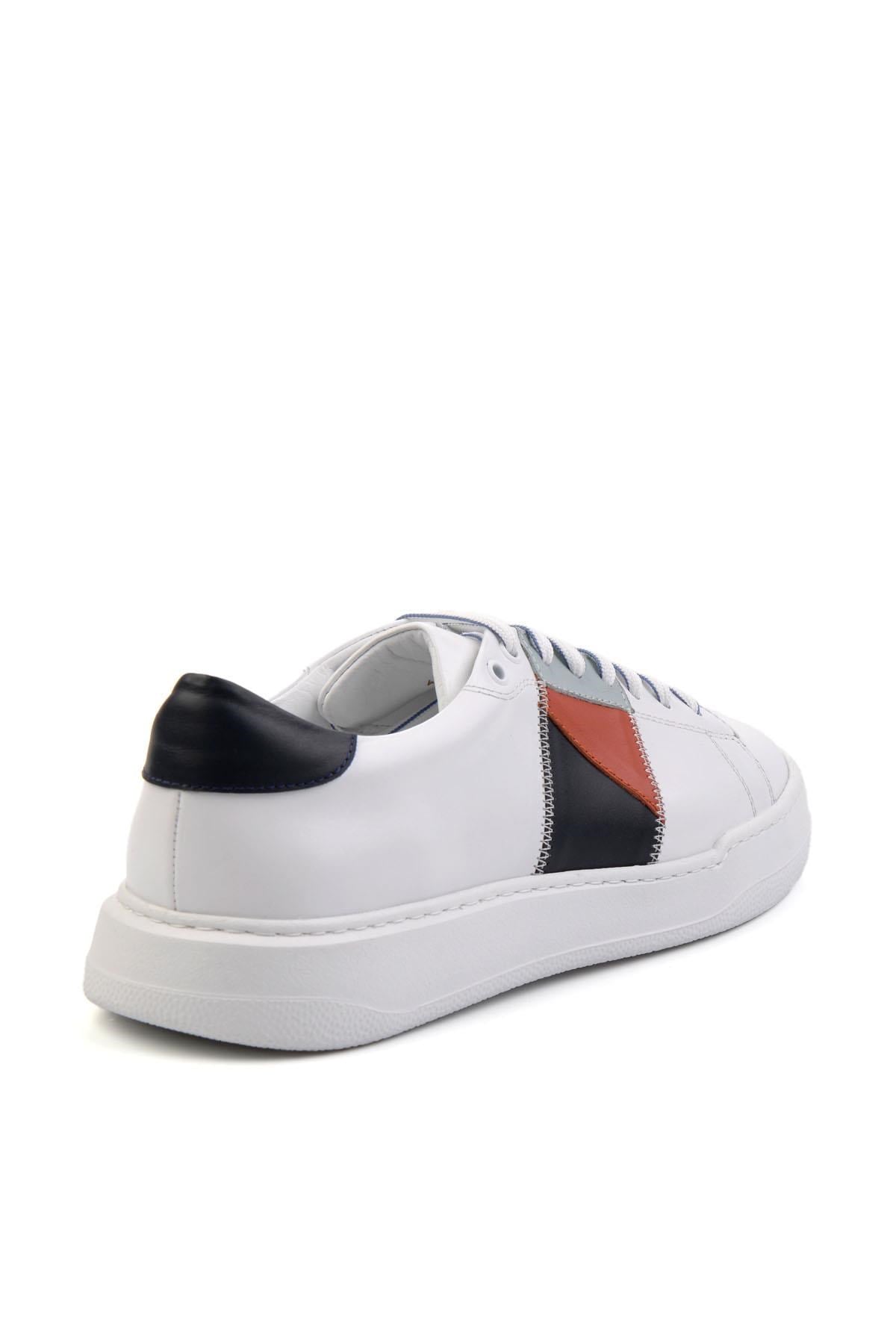 Beyaz Hakiki Deri Erkek Sneaker E01083016643