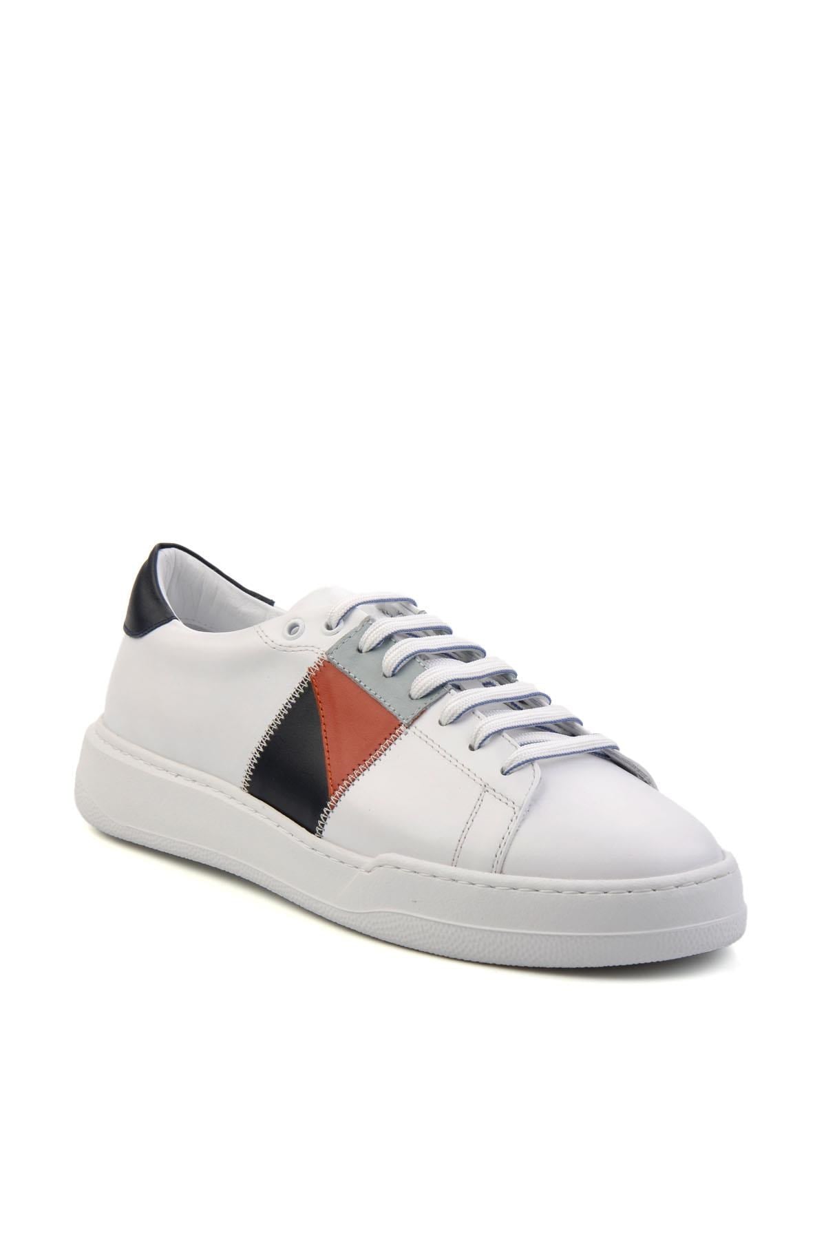 Beyaz Hakiki Deri Erkek Sneaker E01083016643