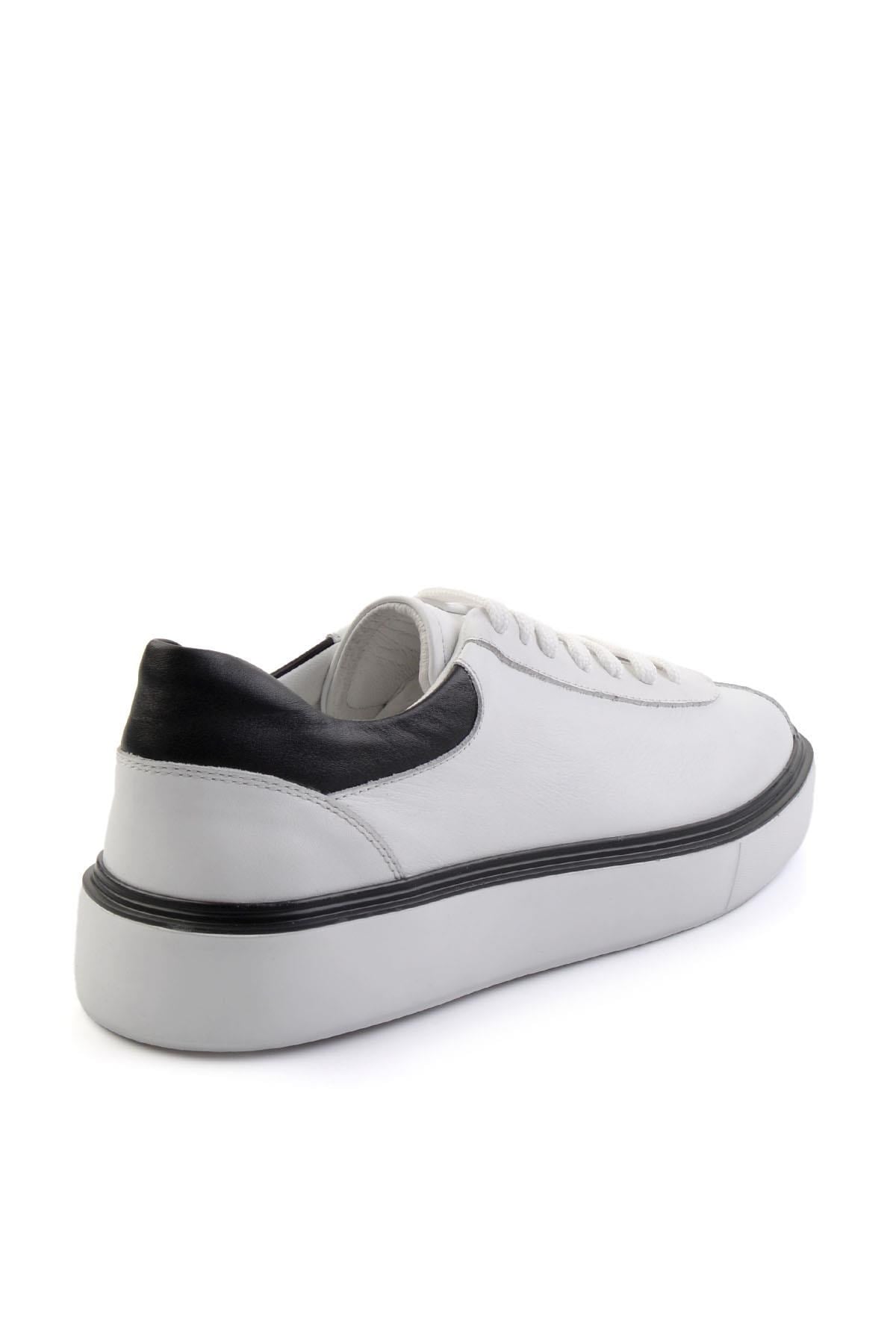 Beyaz Hakiki Deri Erkek Sneaker E01087115103