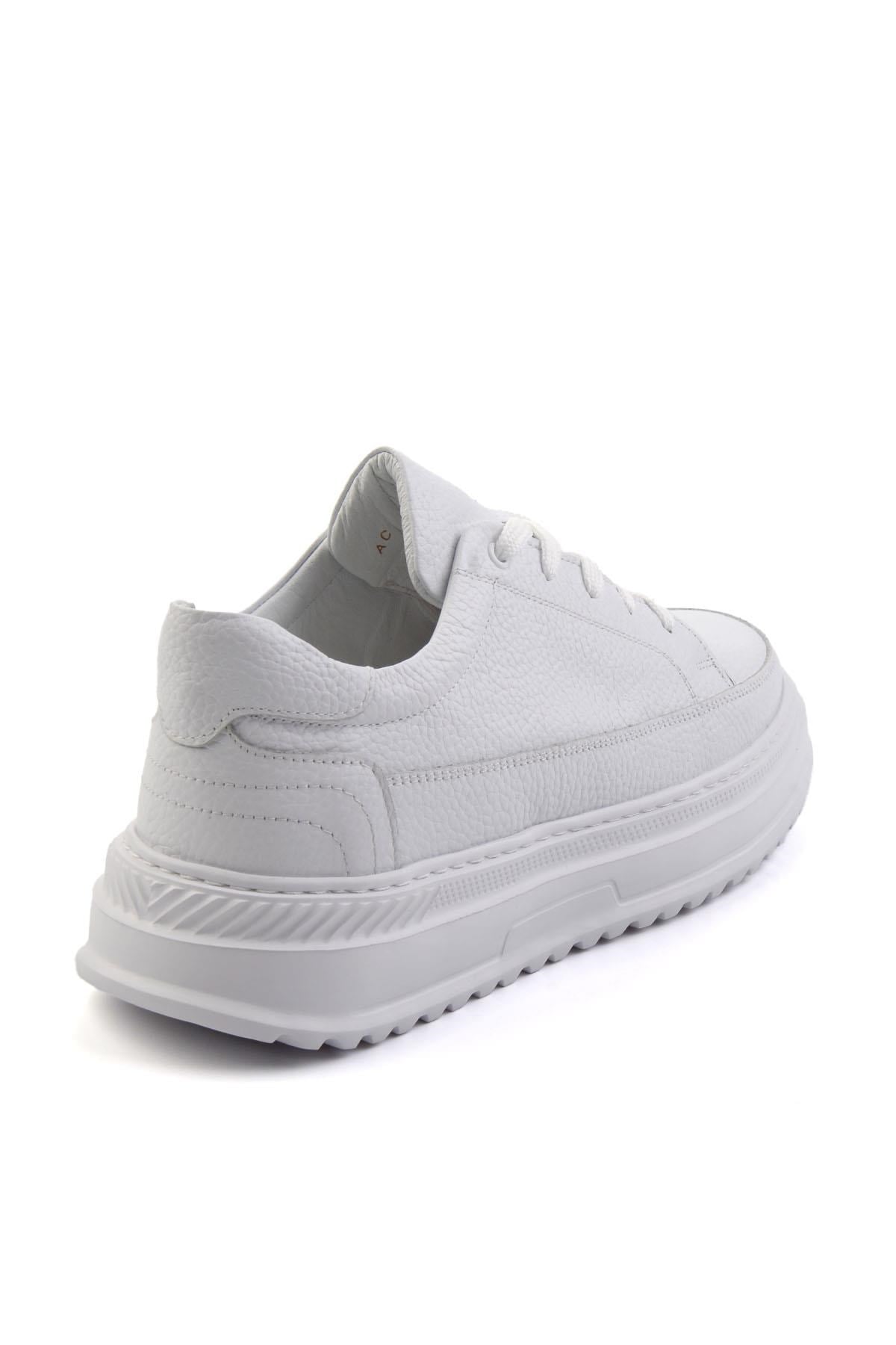 Beyaz Hakiki Deri Erkek Sneaker E01304005503