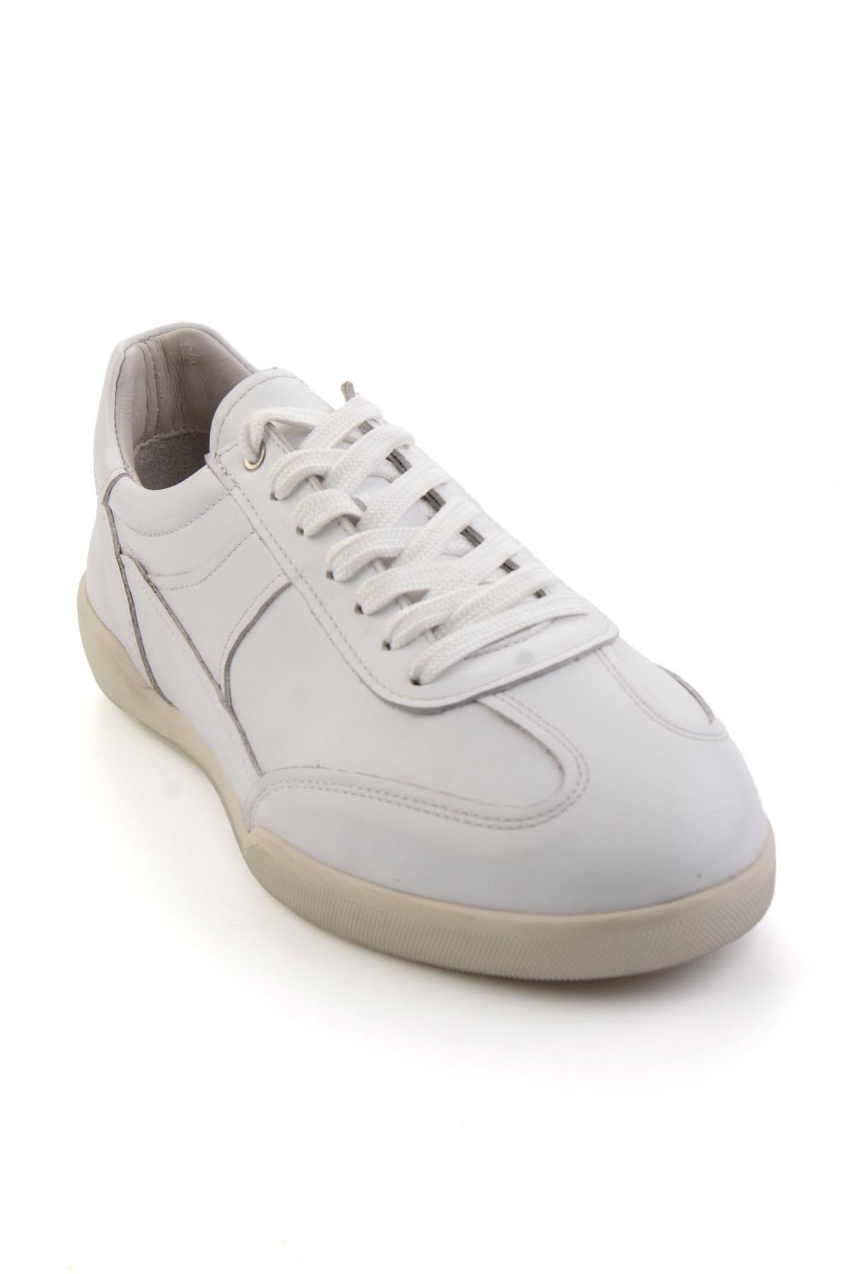 Beyaz Hakiki Deri Erkek Sneaker E01396002403