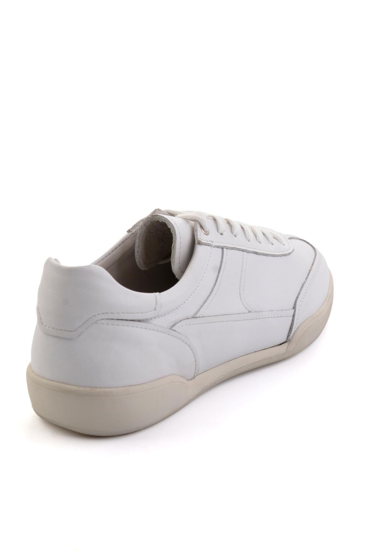 Beyaz Hakiki Deri Erkek Sneaker E01396002403