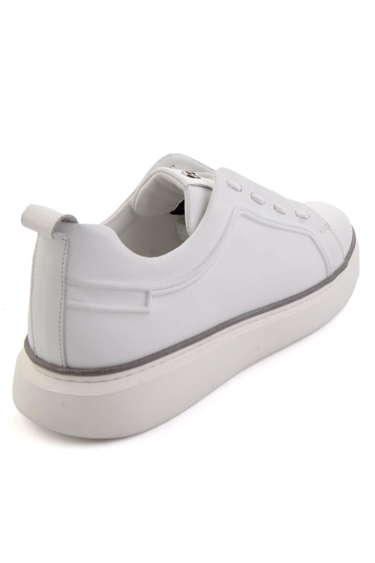 Beyaz Hakiki Deri Erkek Sneaker E01398028043