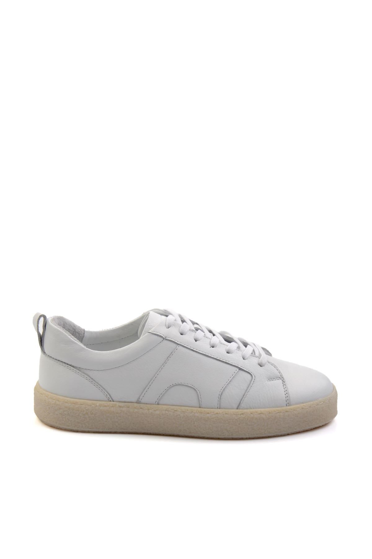 Beyaz Hakiki Deri Erkek Sneaker E01442500643