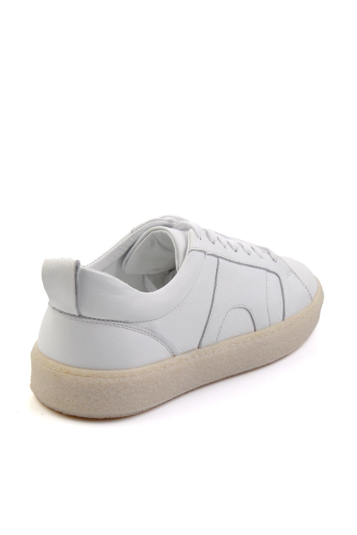Beyaz Hakiki Deri Erkek Sneaker E01442500643