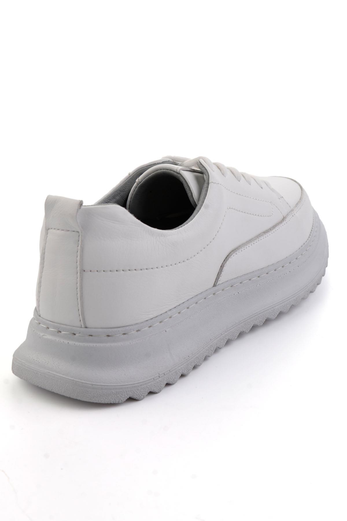 Beyaz Hakiki Deri Erkek Sneaker E01535415003