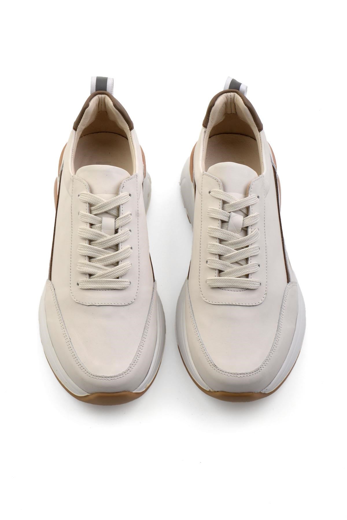 Beyaz Hakiki Deri Erkek Sneaker E01589511703