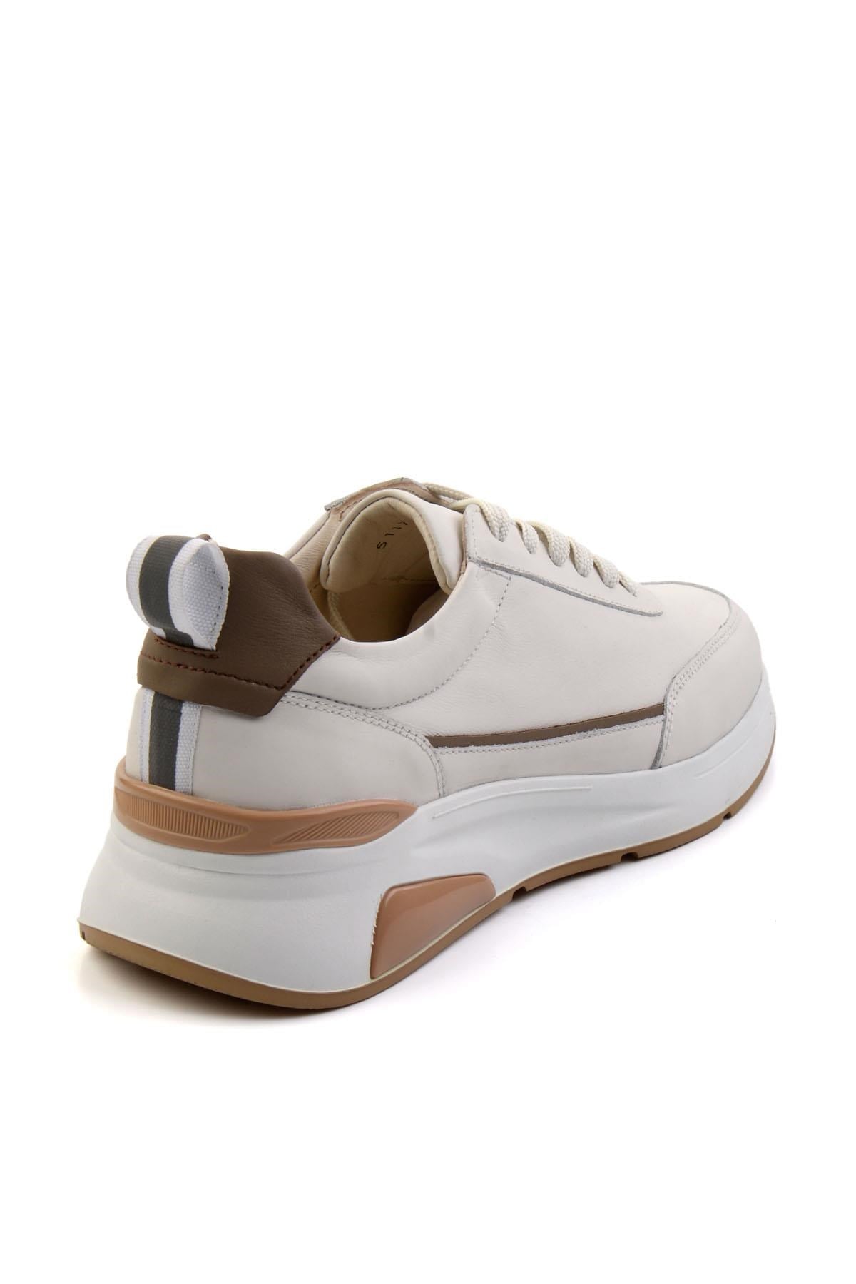 Beyaz Hakiki Deri Erkek Sneaker E01589511703