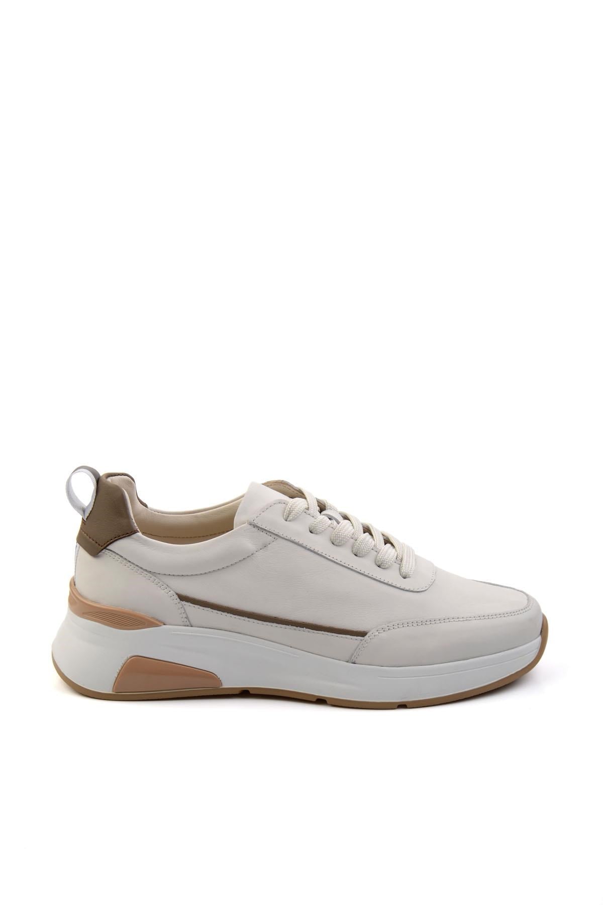 Beyaz Hakiki Deri Erkek Sneaker E01589511703