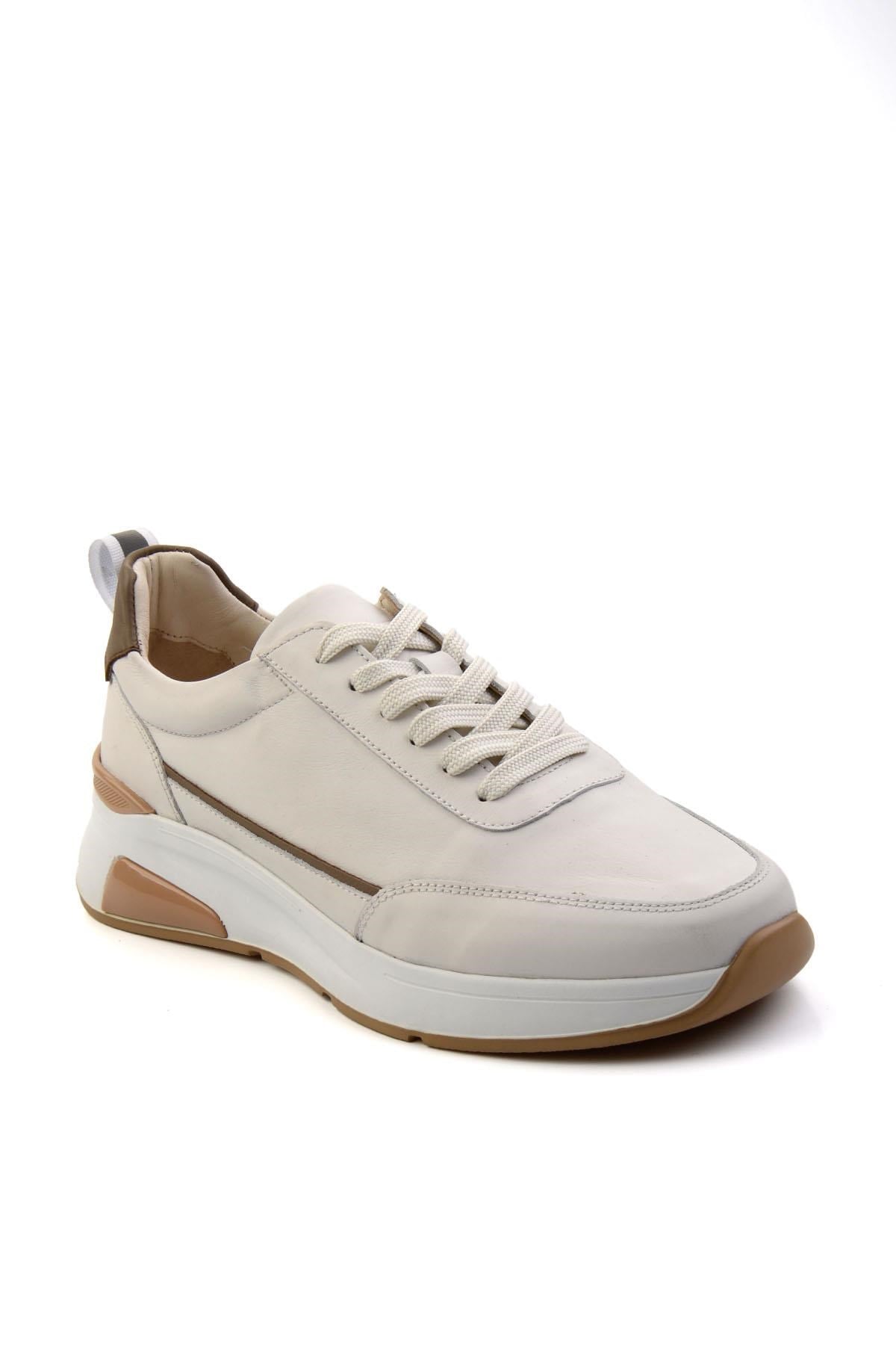 Beyaz Hakiki Deri Erkek Sneaker E01589511703