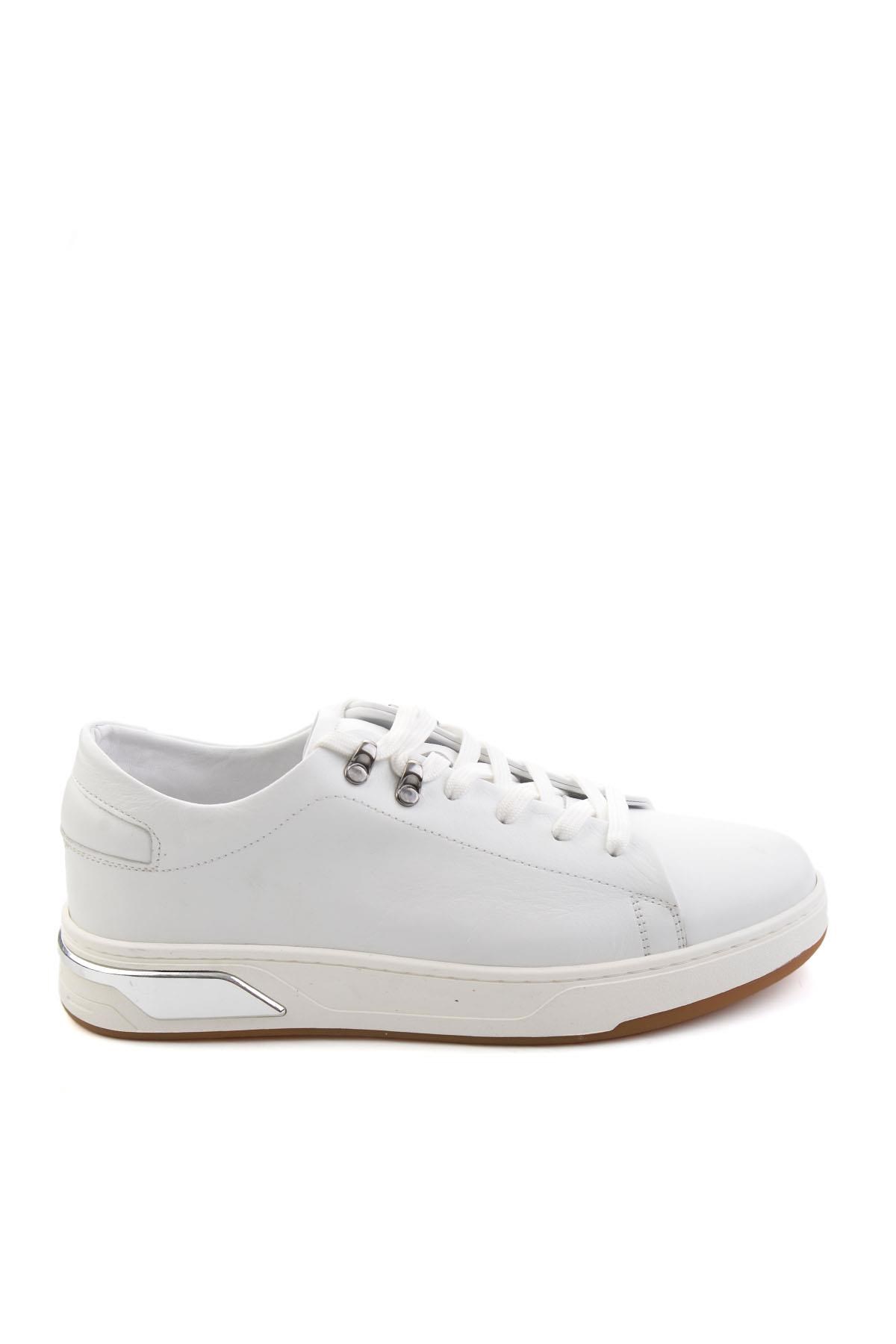 Beyaz Hakiki Deri Erkek Sneaker E01593000503
