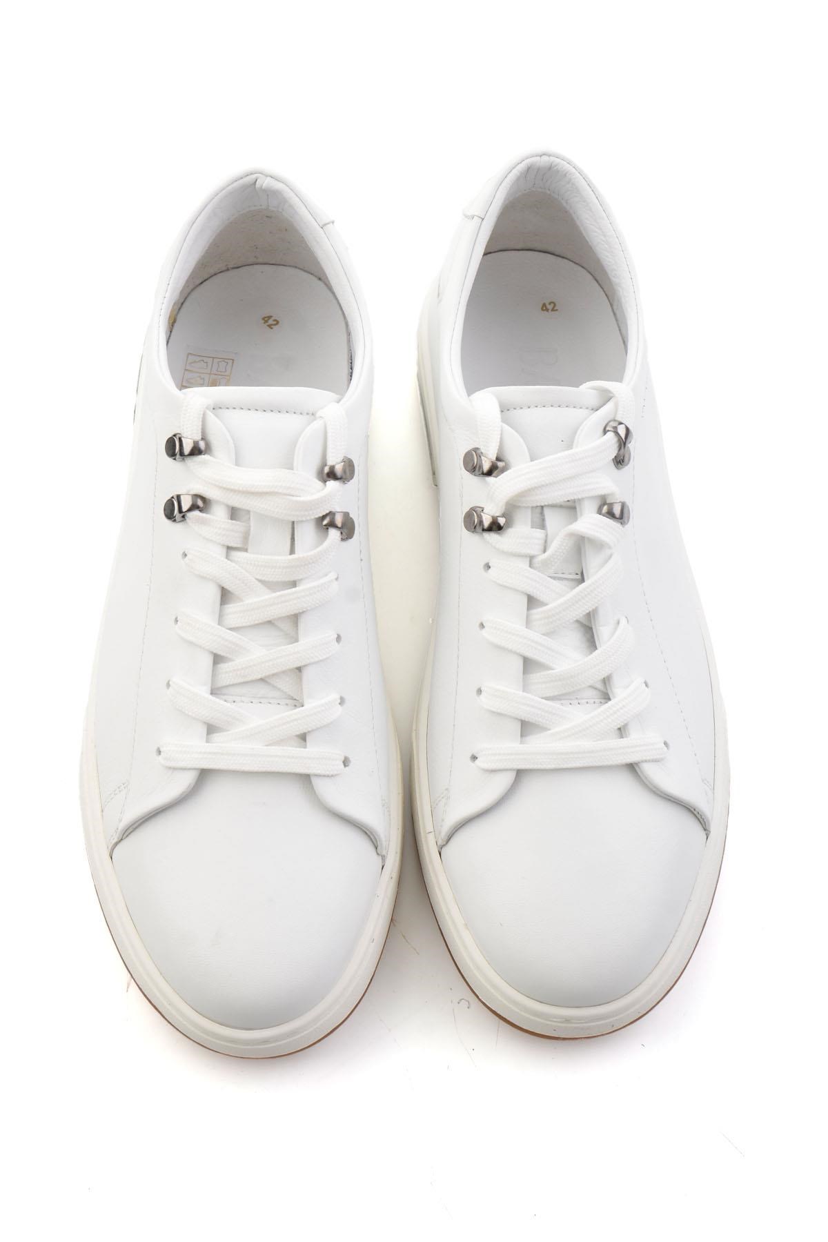 Beyaz Hakiki Deri Erkek Sneaker E01593000503