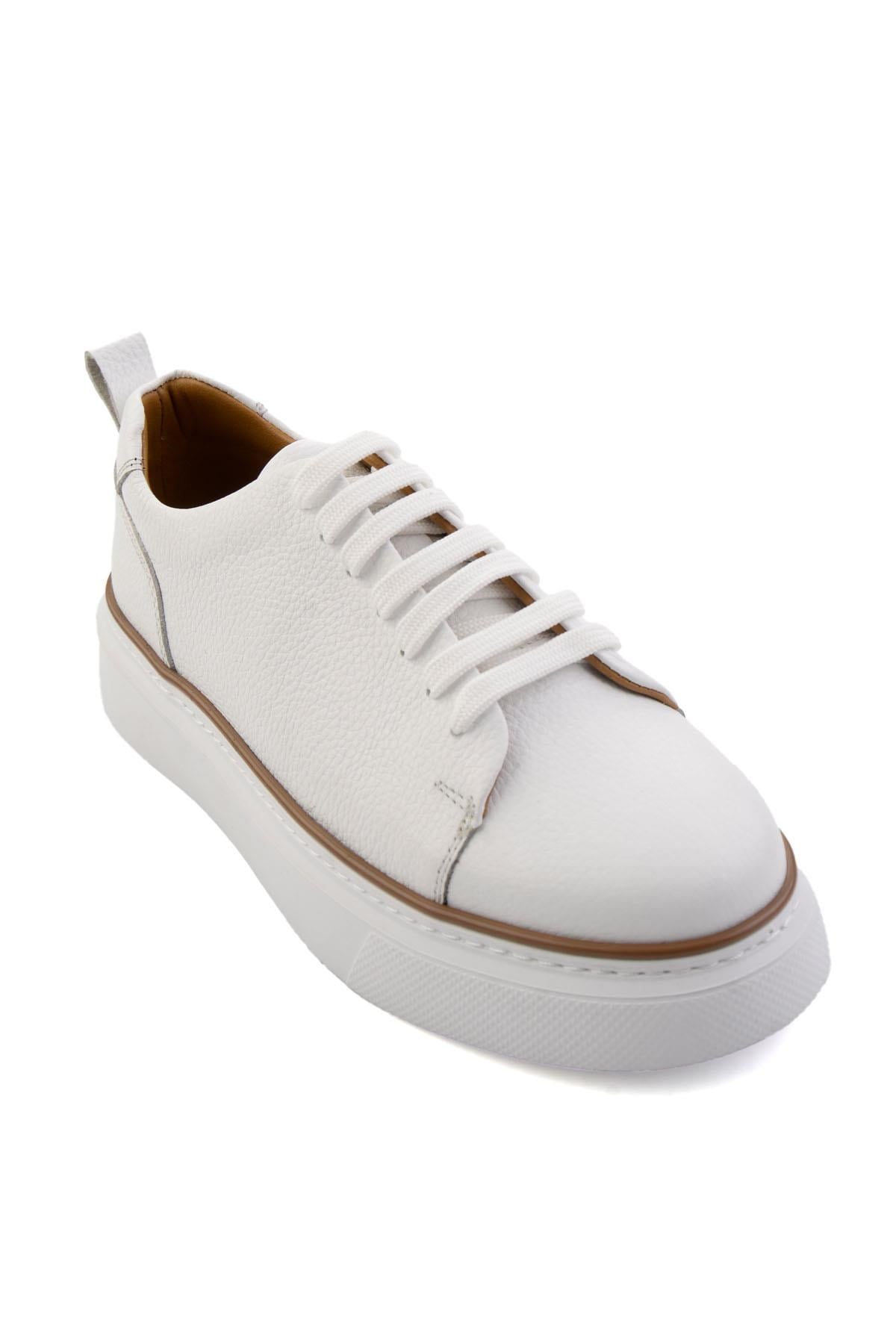 Beyaz Hakiki Deri Erkek Sneaker E01811300540