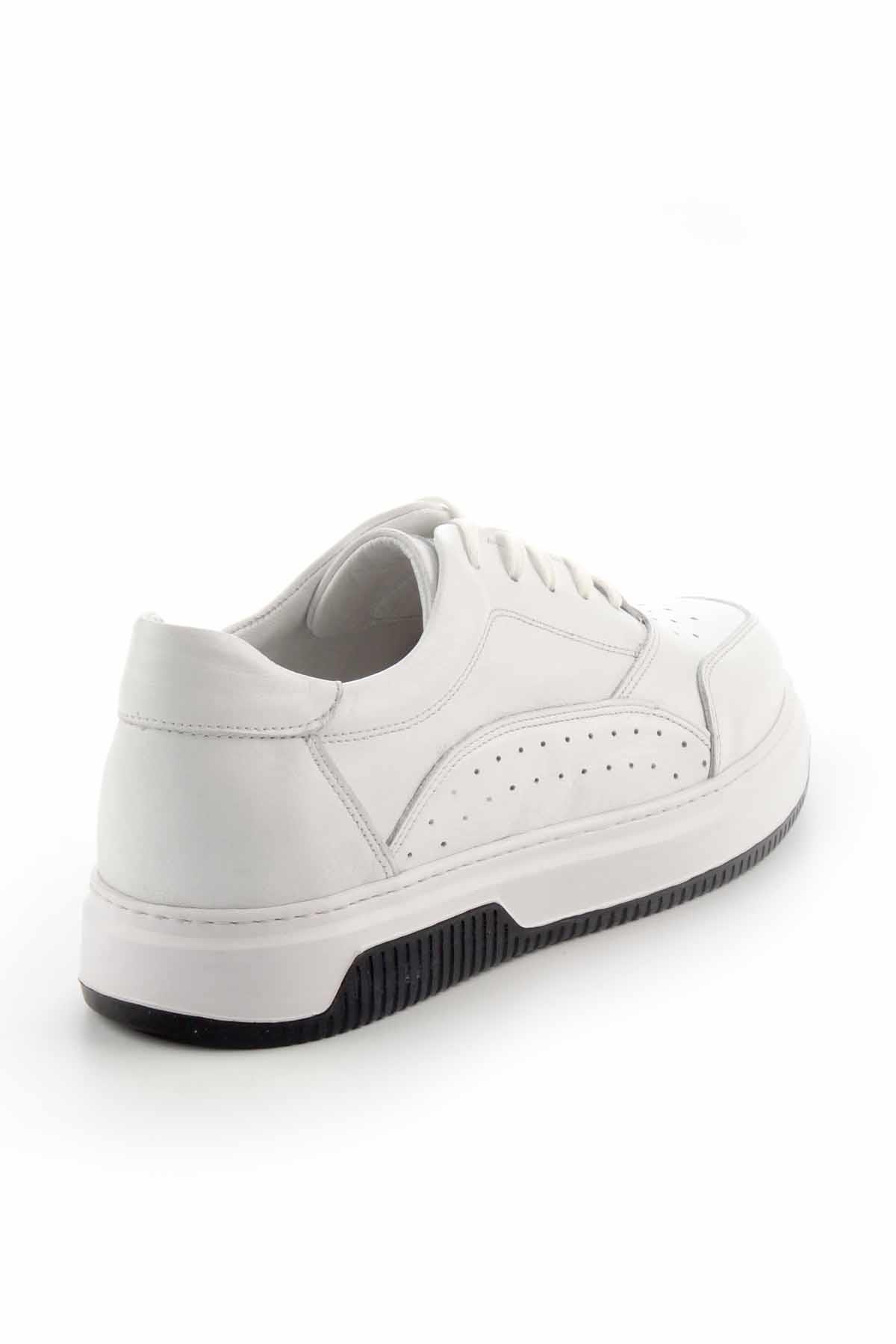 Beyaz Hakiki Deri Erkek Sneaker E01811234803
