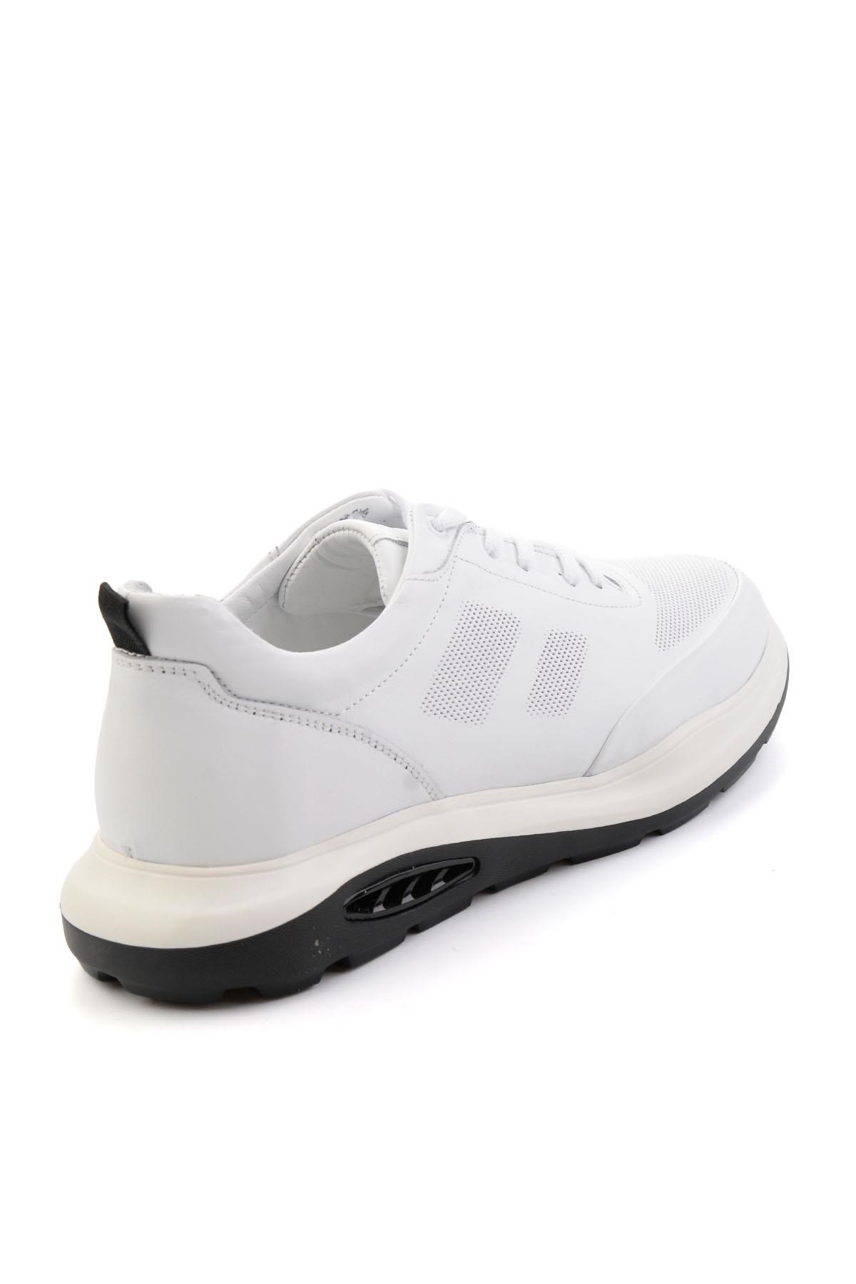 Beyaz Hakiki Deri Erkek Sneaker E01958176343