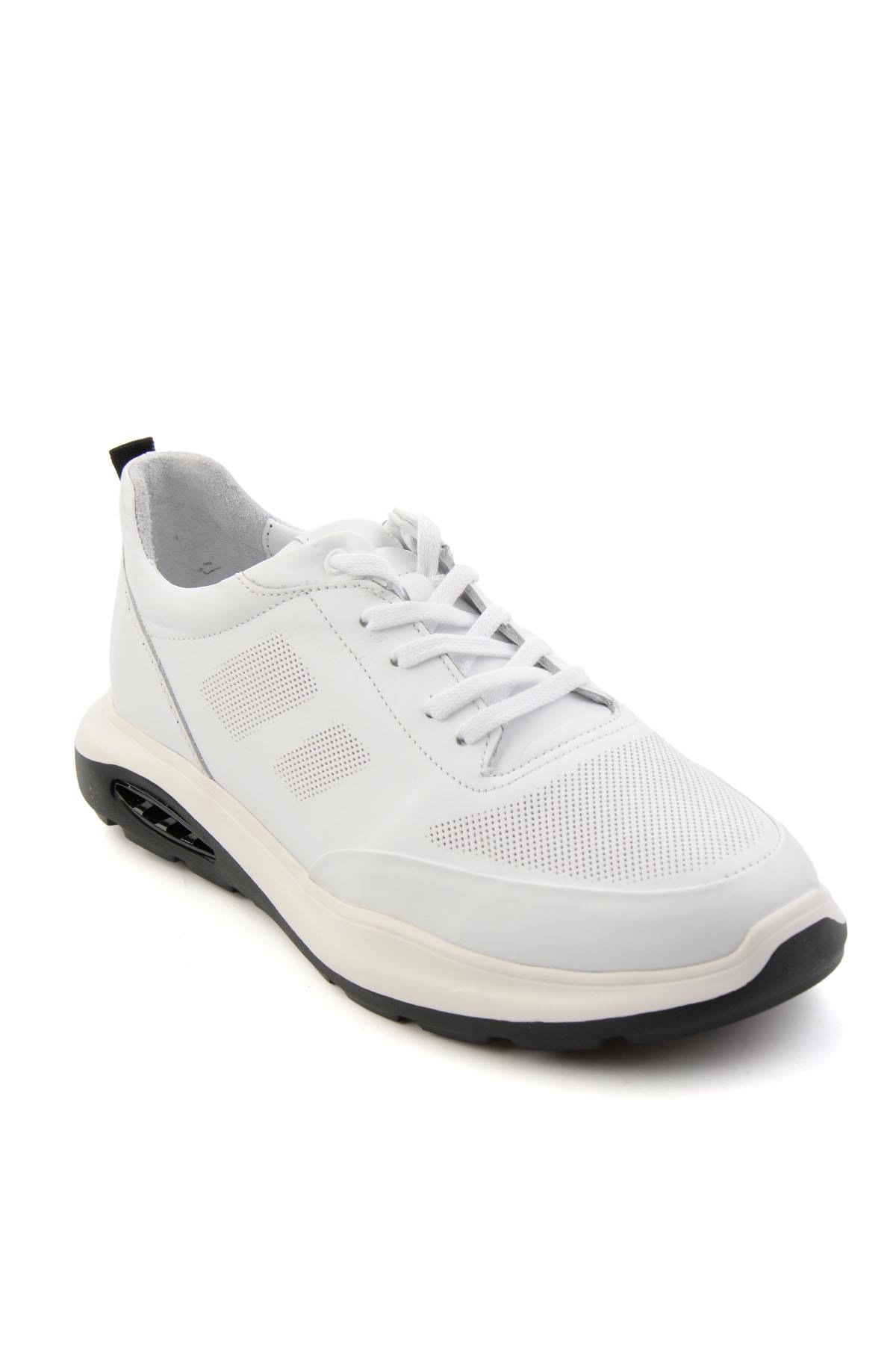 Beyaz Hakiki Deri Erkek Sneaker E01958176343