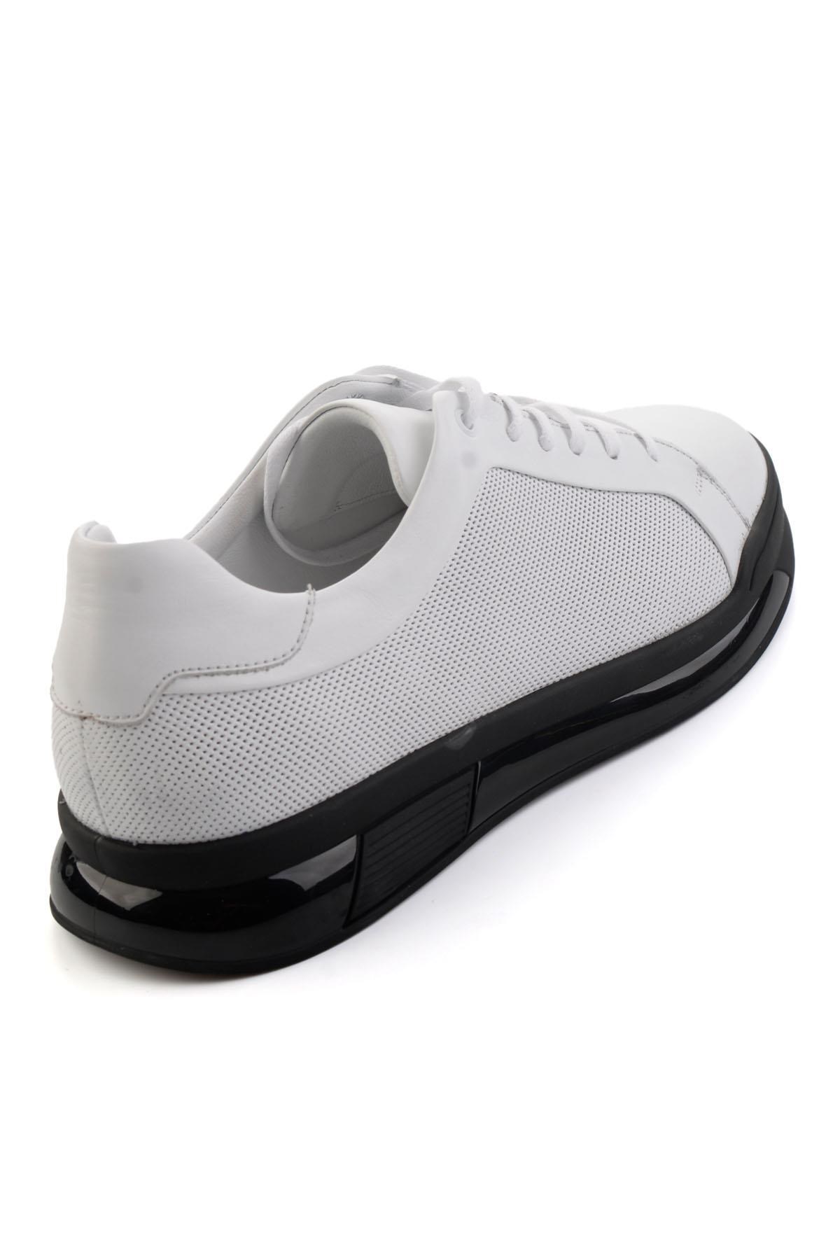 Beyaz Hakiki Deri Erkek Sneaker E01958176643