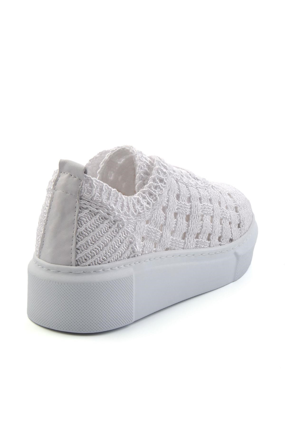Beyaz Hakiki Deri Kadın Sneaker K01303018616