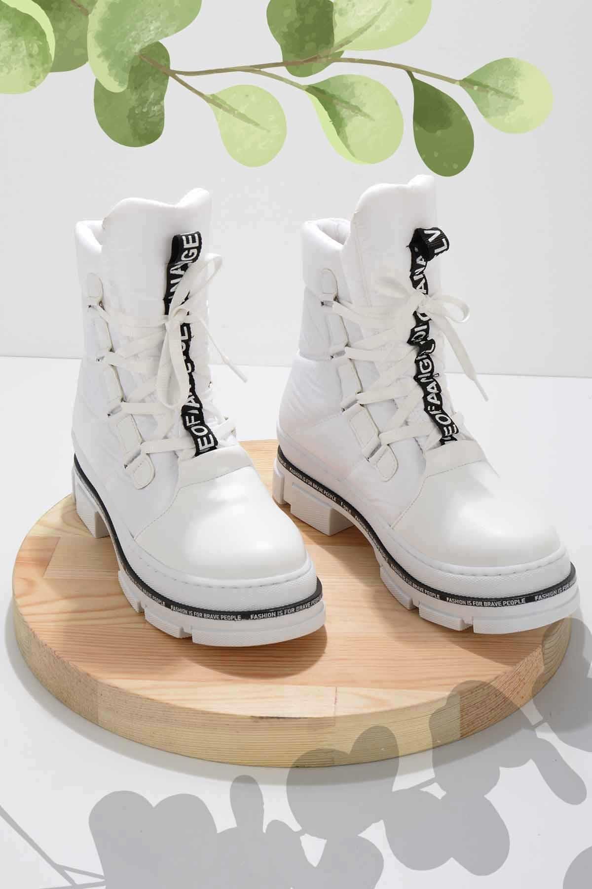 Beyaz  Kadın Bot & Bootie K02578000909