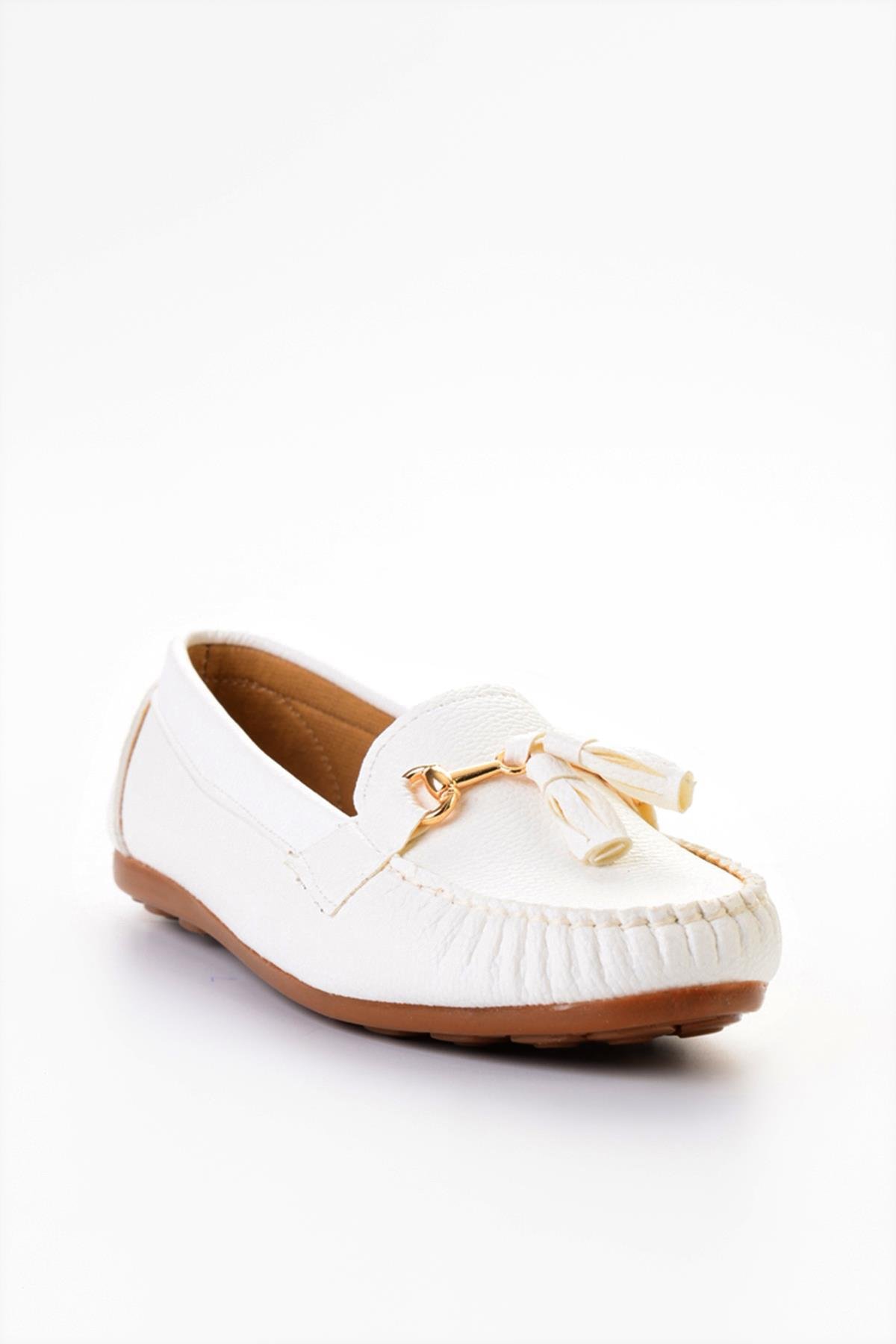 Beyaz  Kadın Loafer Ayakkabı K01542150009