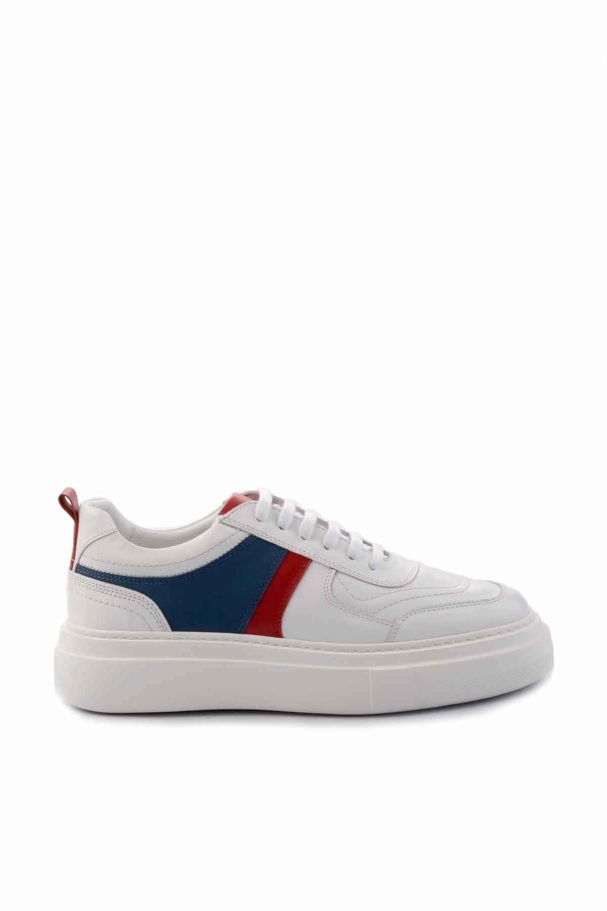 Beyaz Kırmızı Leather Erkek Sneaker E01901251843