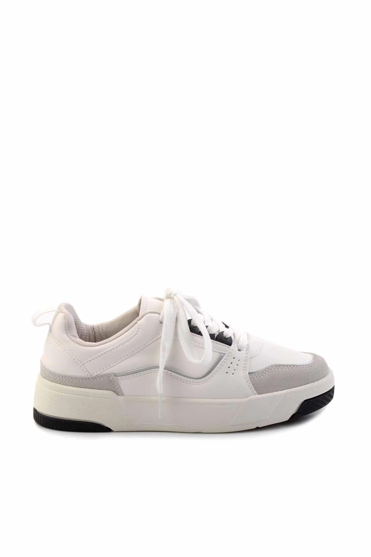 Beyaz Lame  Kadın Sneaker K01591513009